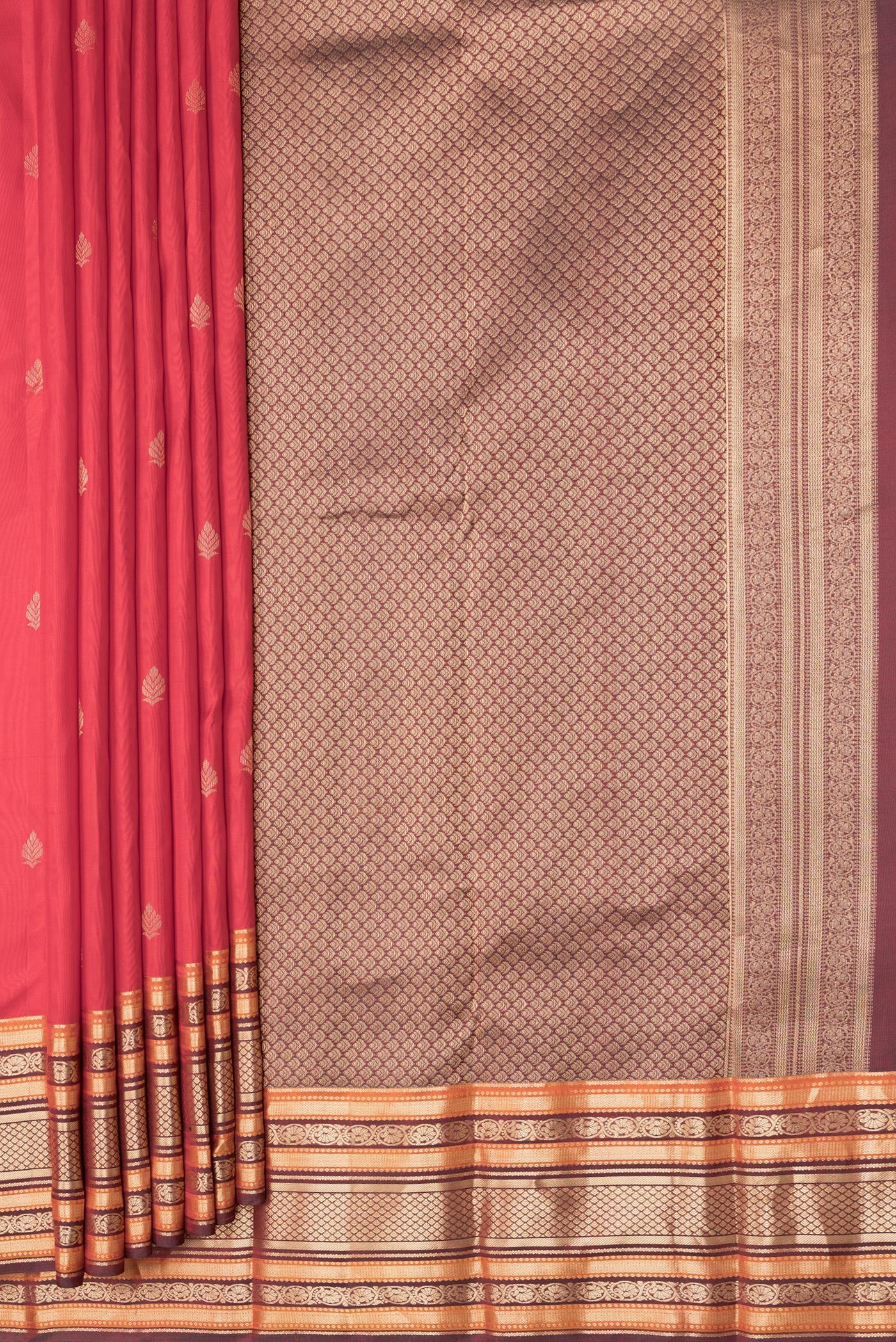 Red Kanchipuram Silk Saree - Image 4