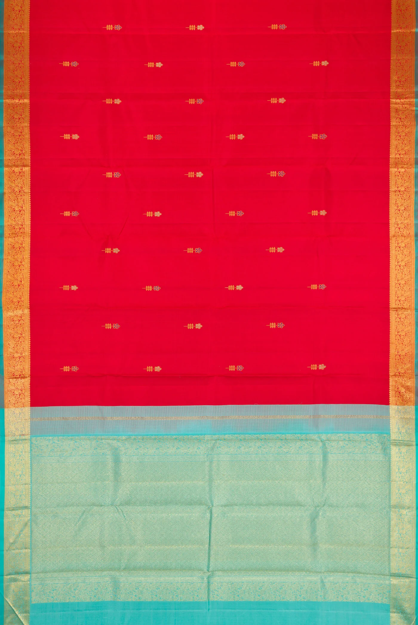 Red Kanchipuram Silk Saree - Image 6