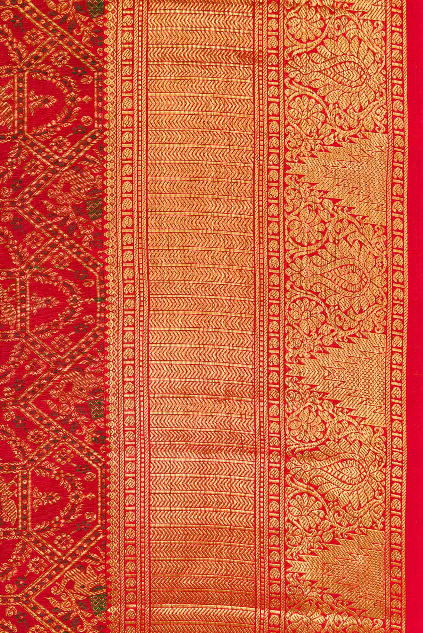 Red Kanchipuram Silk Saree - Image 3