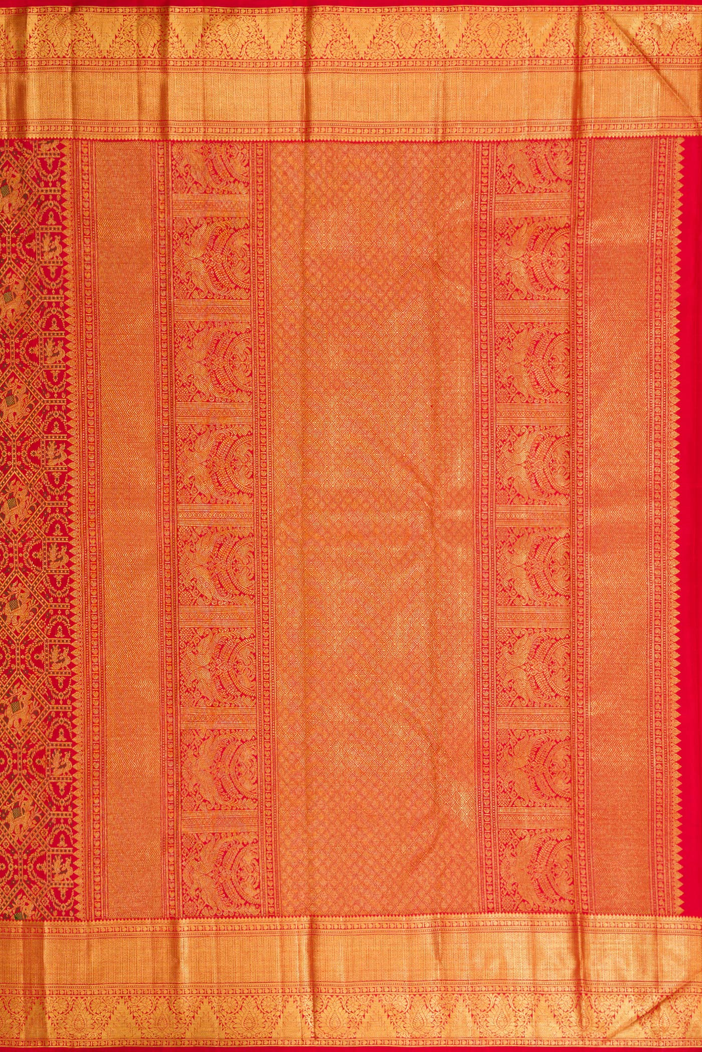 Red Kanchipuram Silk Saree - Image 7