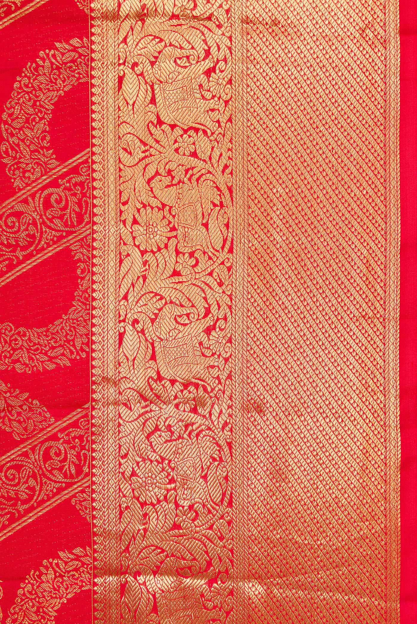 Red Kanchipuram Silk Saree - Image 3