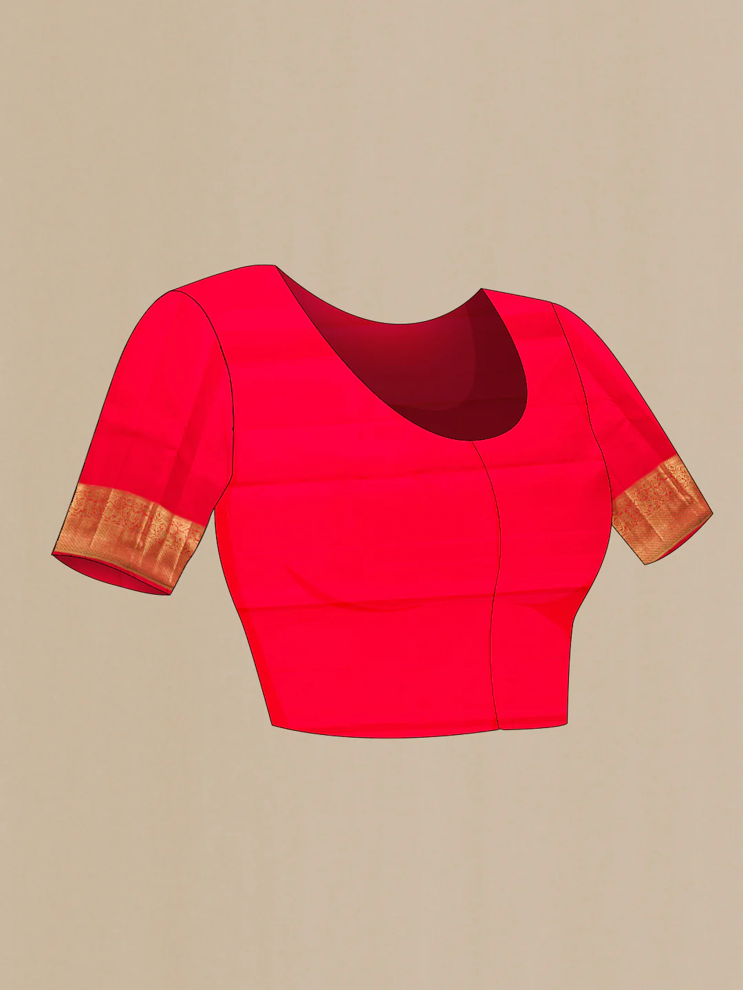 Red Kanchipuram Silk Saree - Image 5