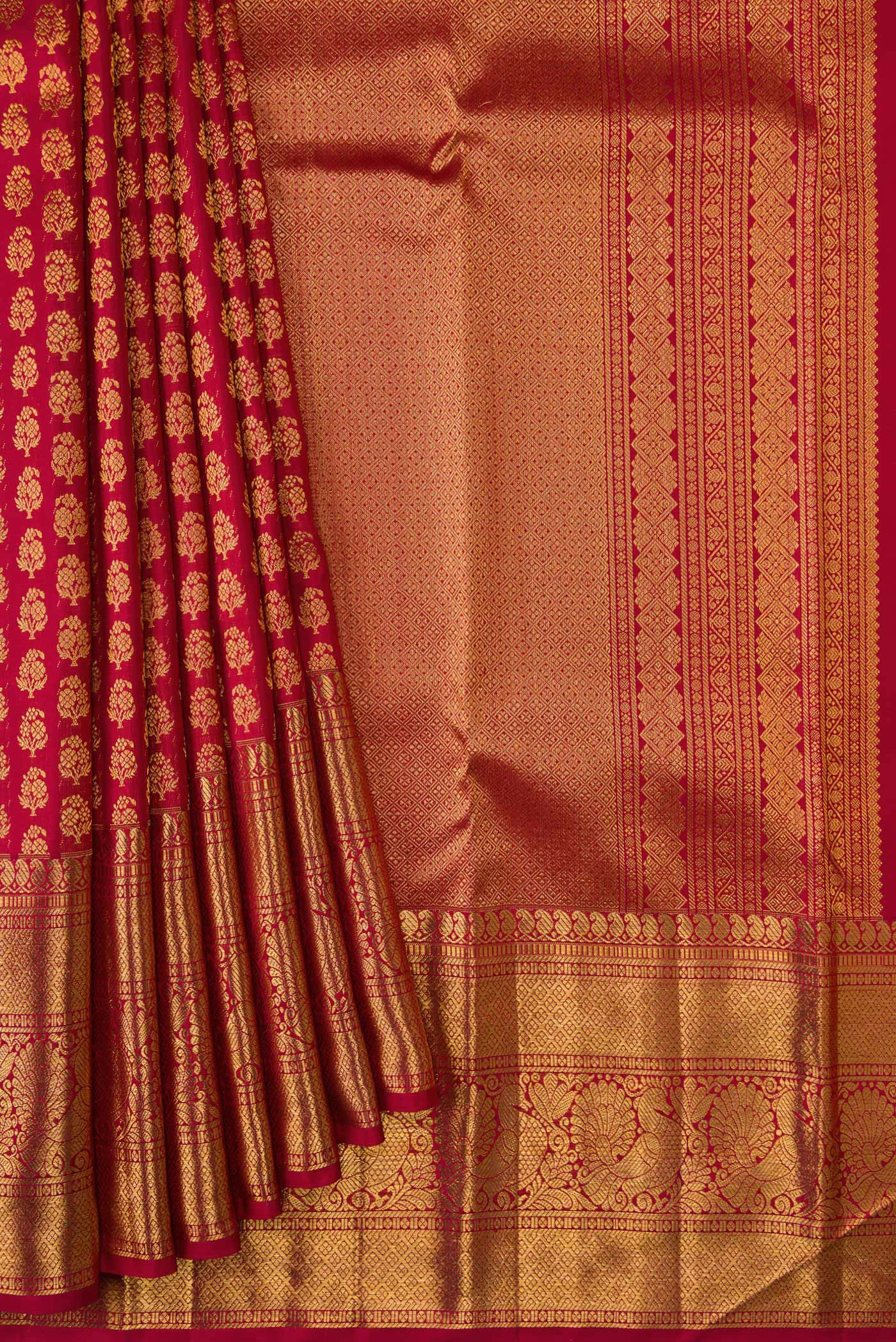 Maroon Kanchipuram Silk Saree - Image 4