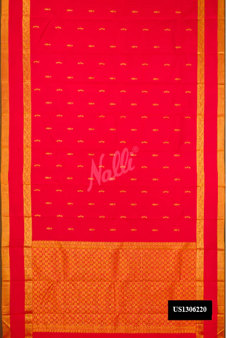 Red Dual Tone Kanchipuram Silk Saree