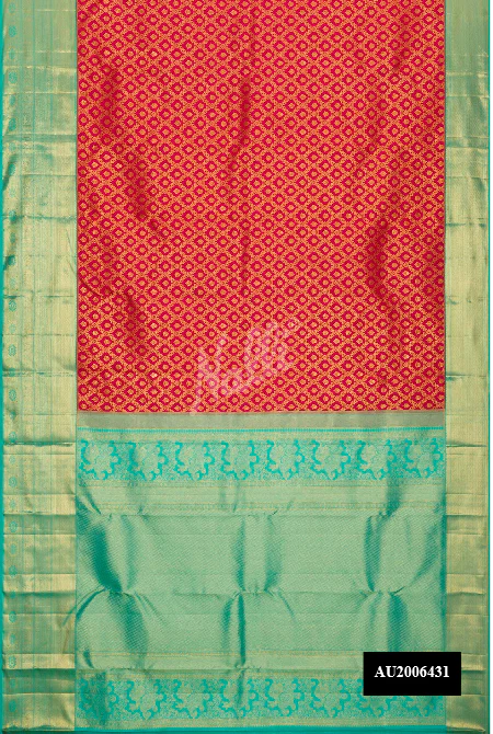 Red Dual Tone Kanchipuram Silk Saree