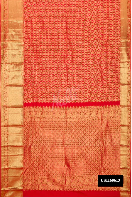 Red Dual Tone Kanchipuram Silk Saree