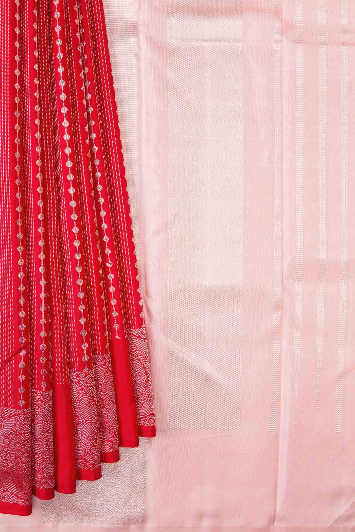 Red Dual Tone Kanjivaram Silk Saree - Image 2