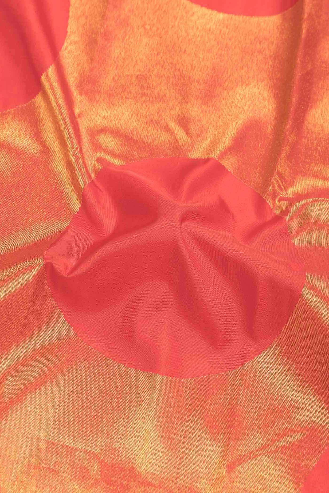 Red Dual Tone Kanchipuram Silk Saree - Image 3