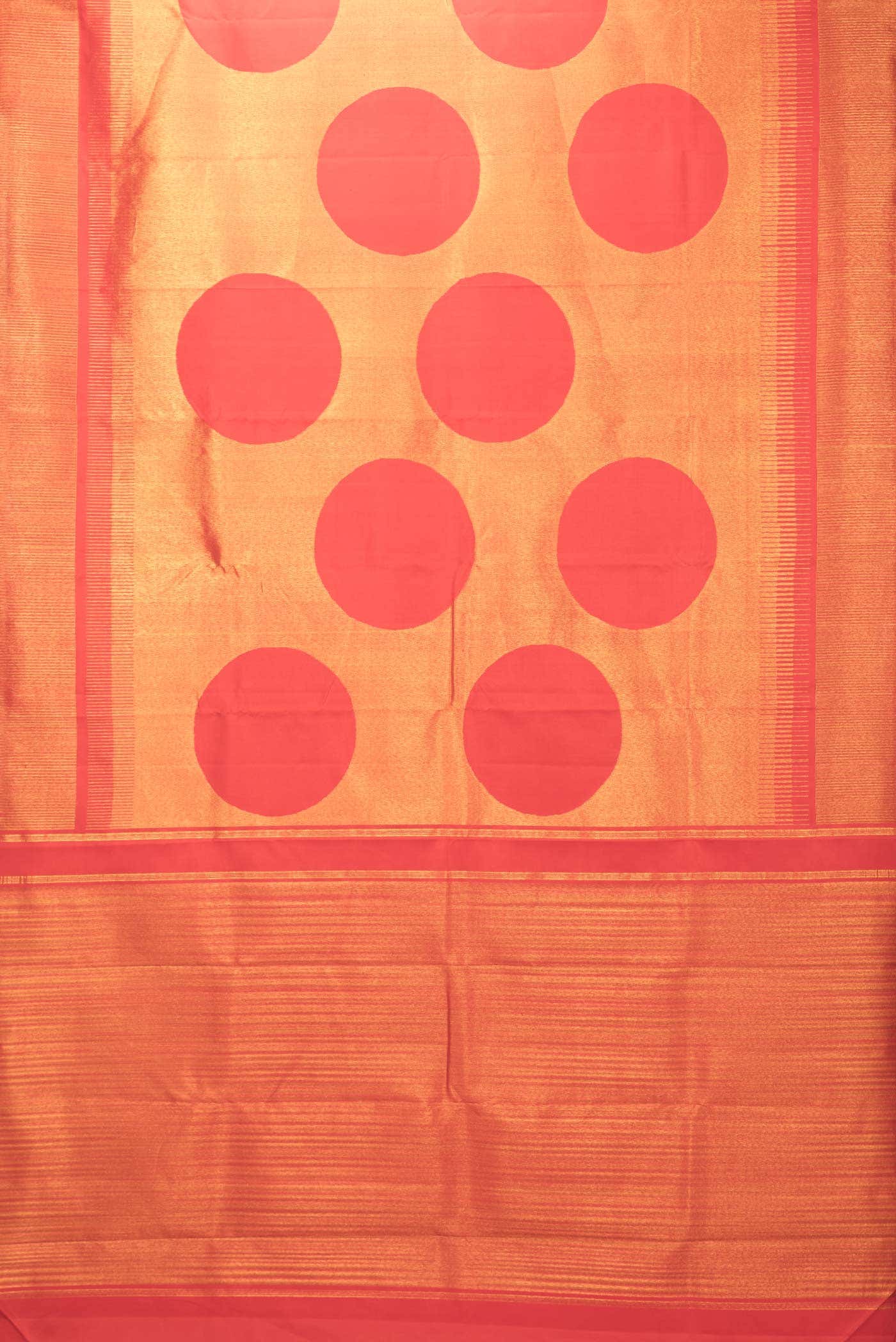 Red Dual Tone Kanchipuram Silk Saree - Image 4