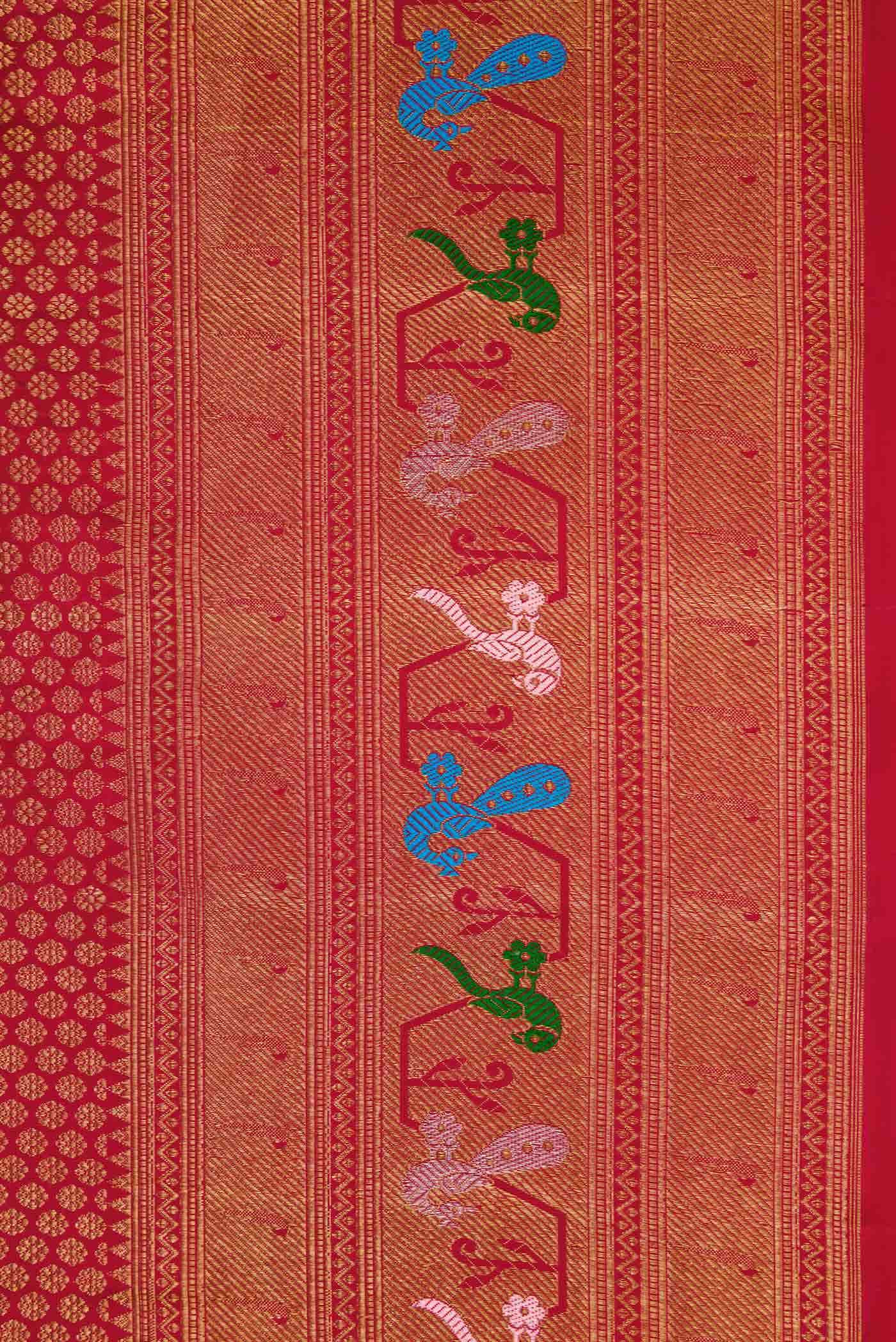 Maroon Kanchipuram Tissue Silk Saree - Image 13