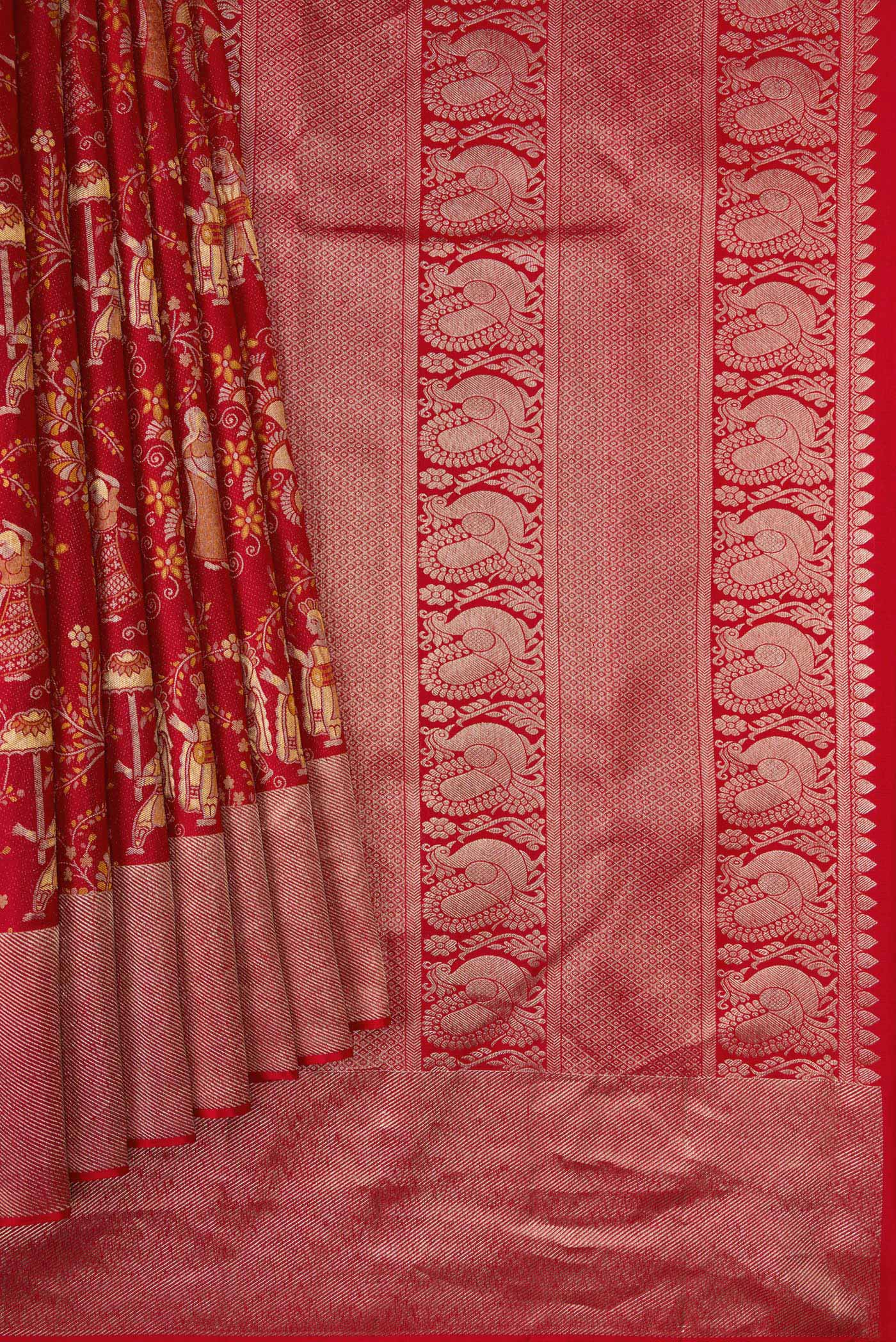 Maroon Kanjivaram Silk Saree - Image 4
