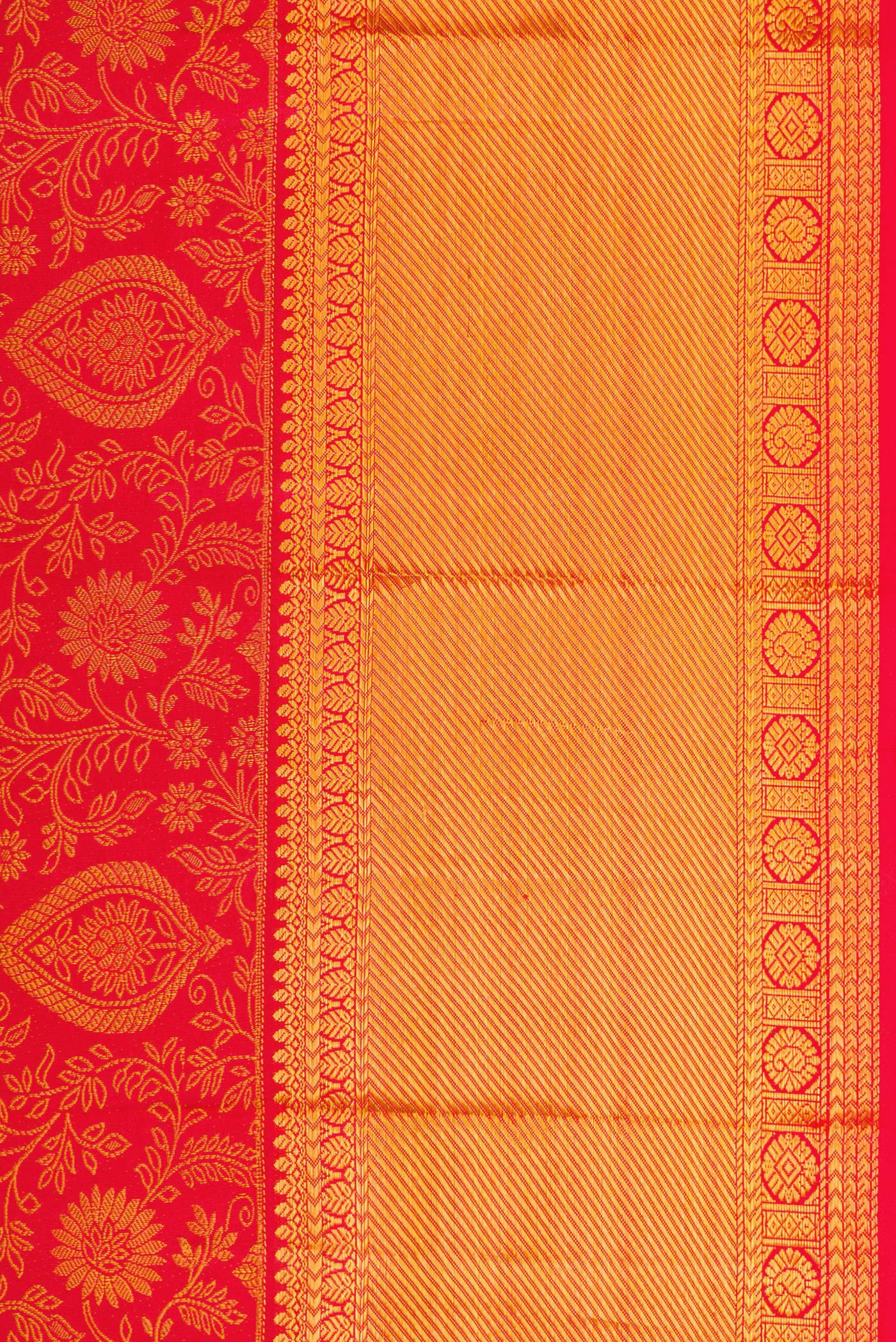 Red Dual Tone Kanjivaram Silk Saree - Image 3