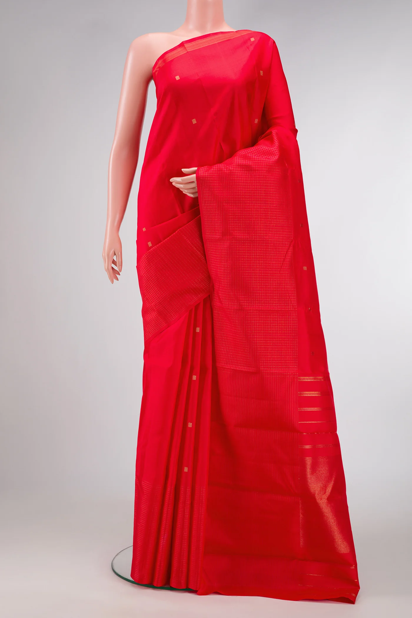Pure Silk Pure Zari Red Kanjivaram Saree