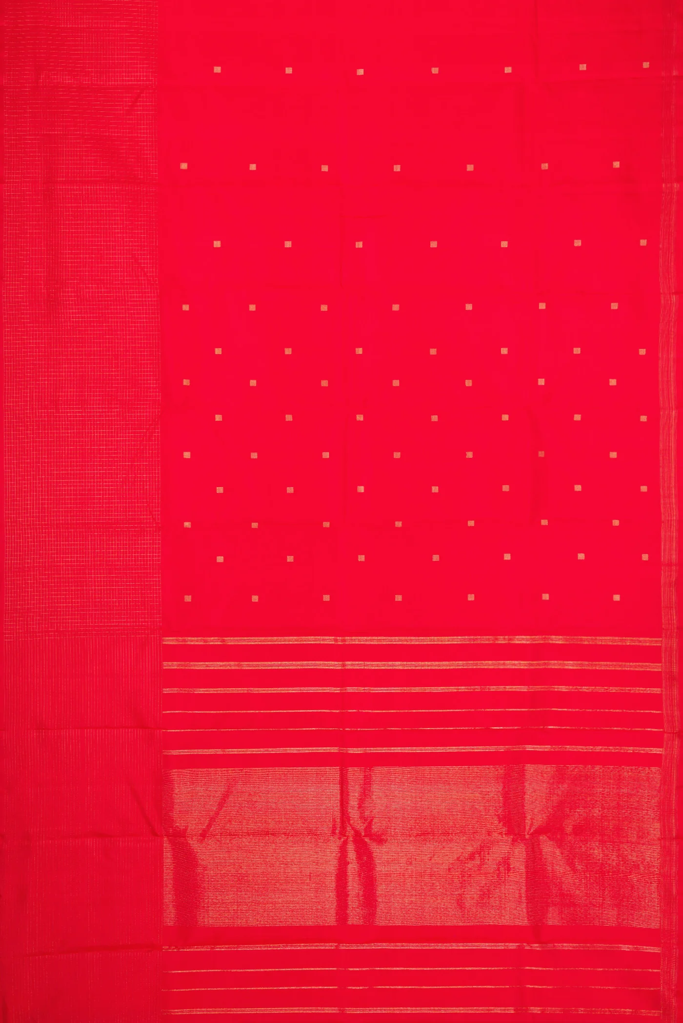 Pure Silk Pure Zari Red Kanjivaram Saree - Image 6