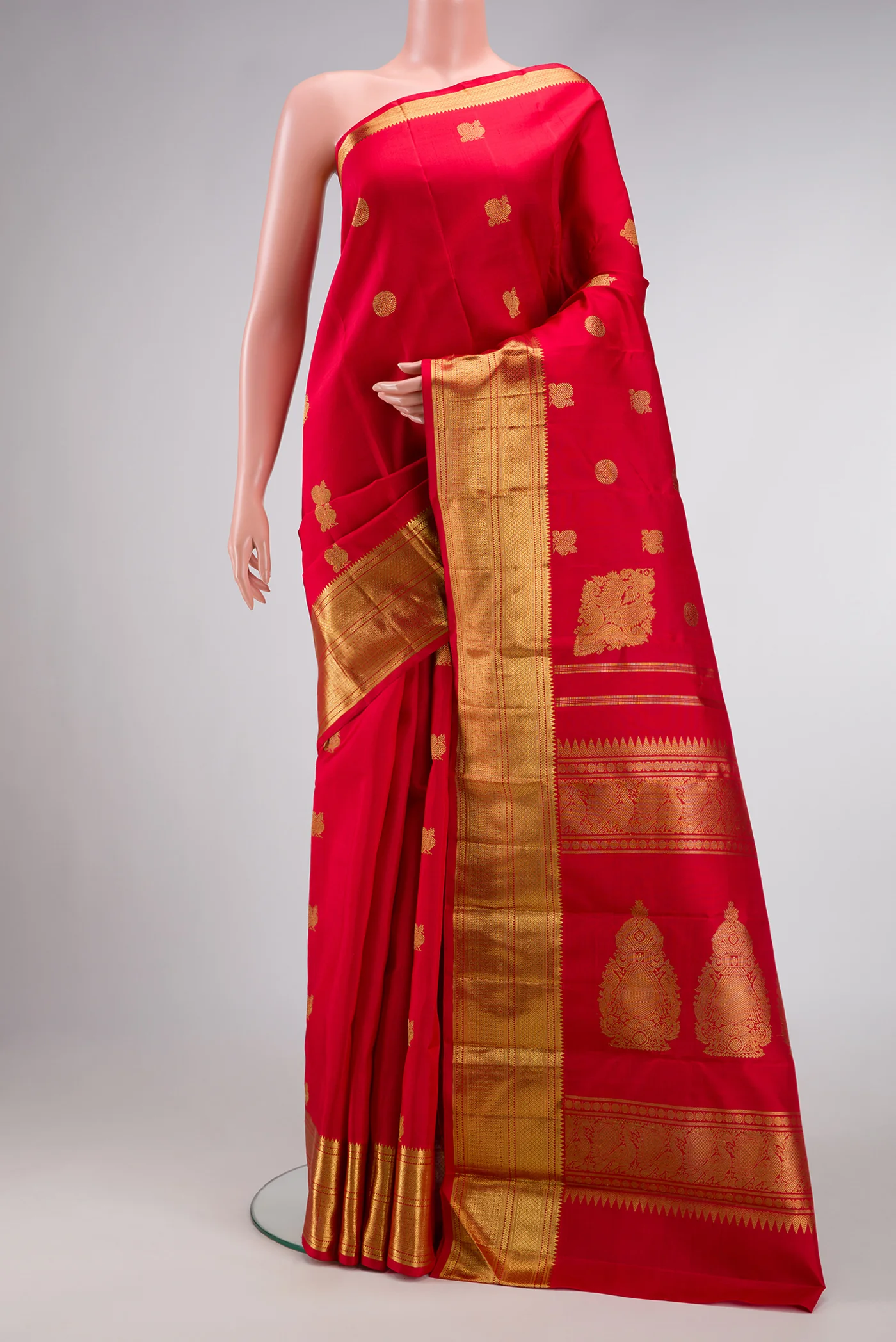 Pure Silk Pure Zari Red Kanjivaram Saree