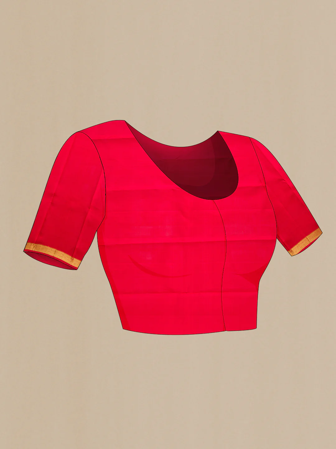 Pure Silk Pure Zari Red Kanjivaram Saree - Image 5