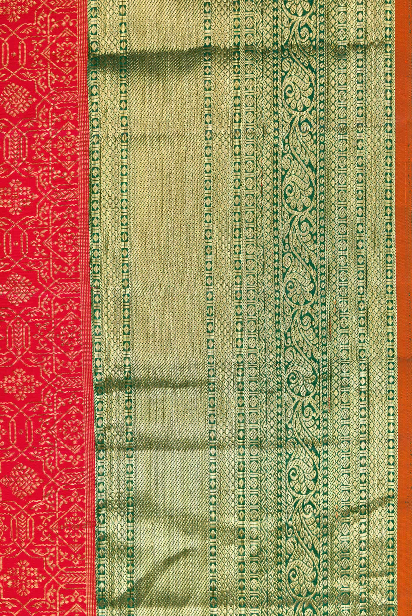 Red Dual Tone Kanjivaram Silk Saree - Image 3