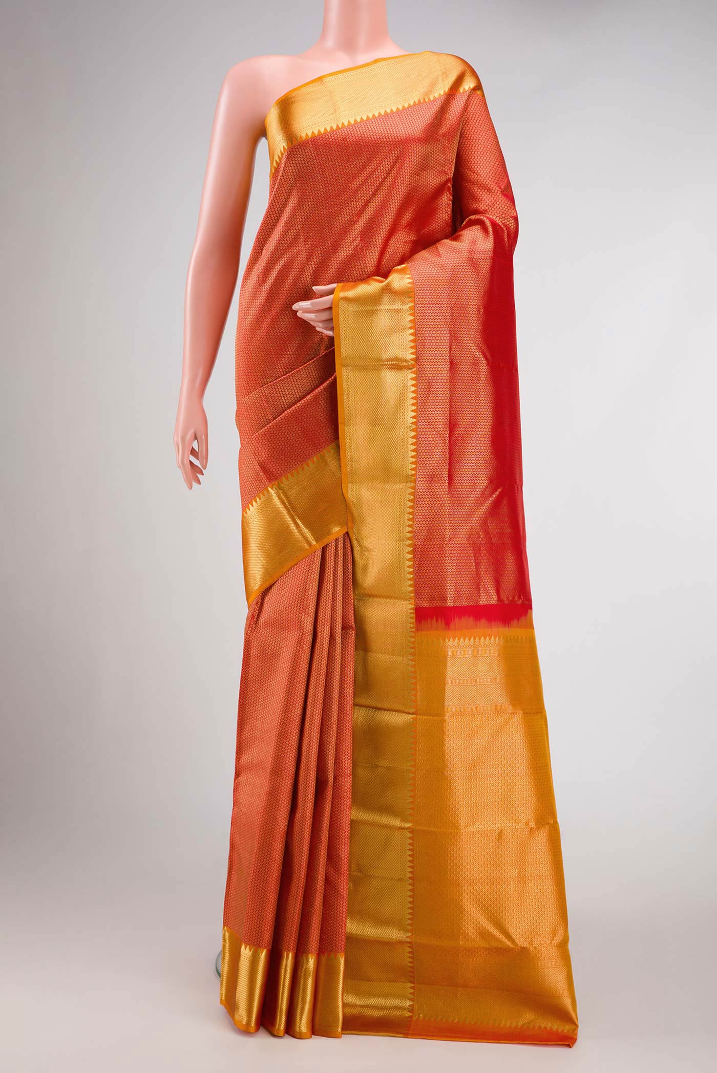 Orange Kanjivaram Silk Saree