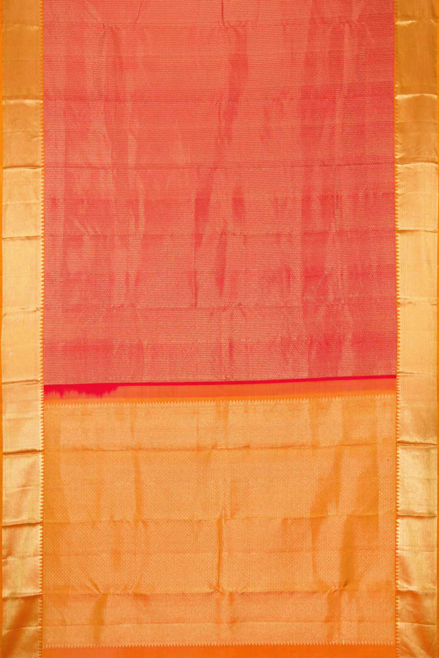 Orange Kanjivaram Silk Saree - Image 6
