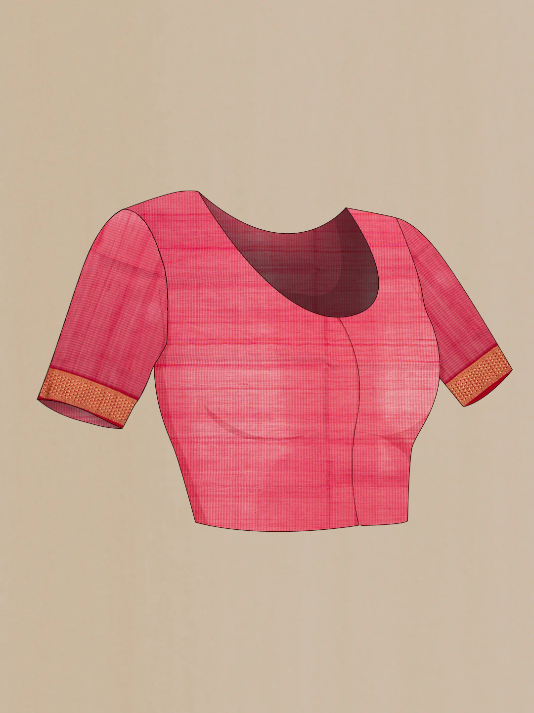 Red Dual Tone Maheshwari Silk Saree - Image 4