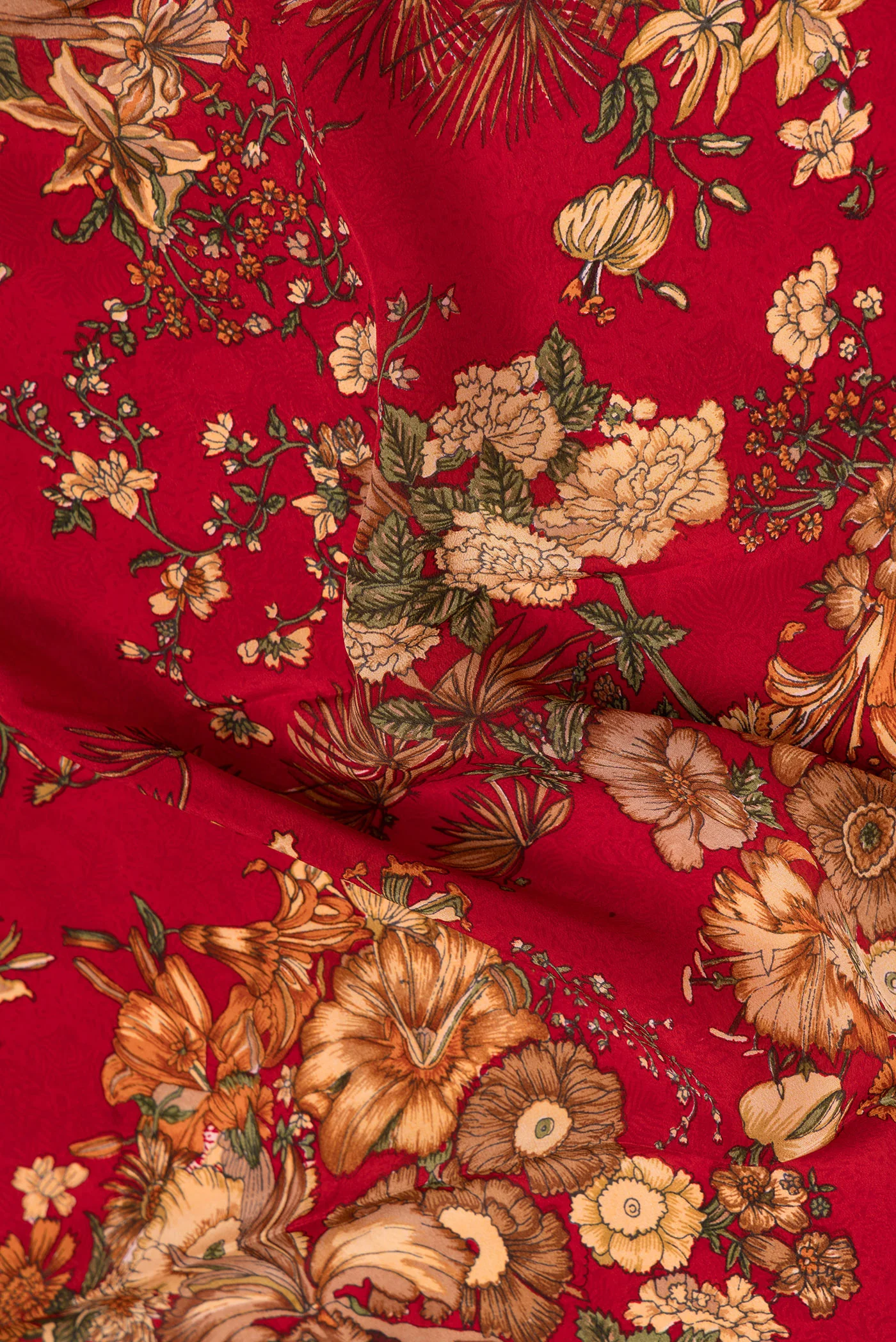 Red Mysore Crepe Saree - Image 2