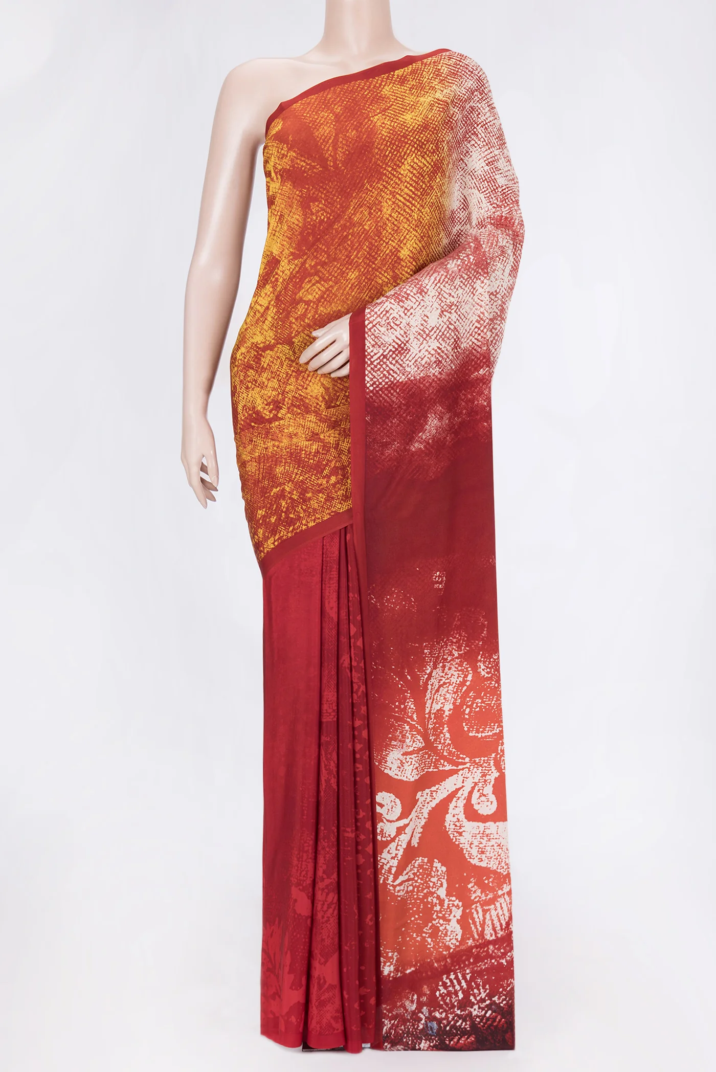 Multi Color Mysore Crepe Saree