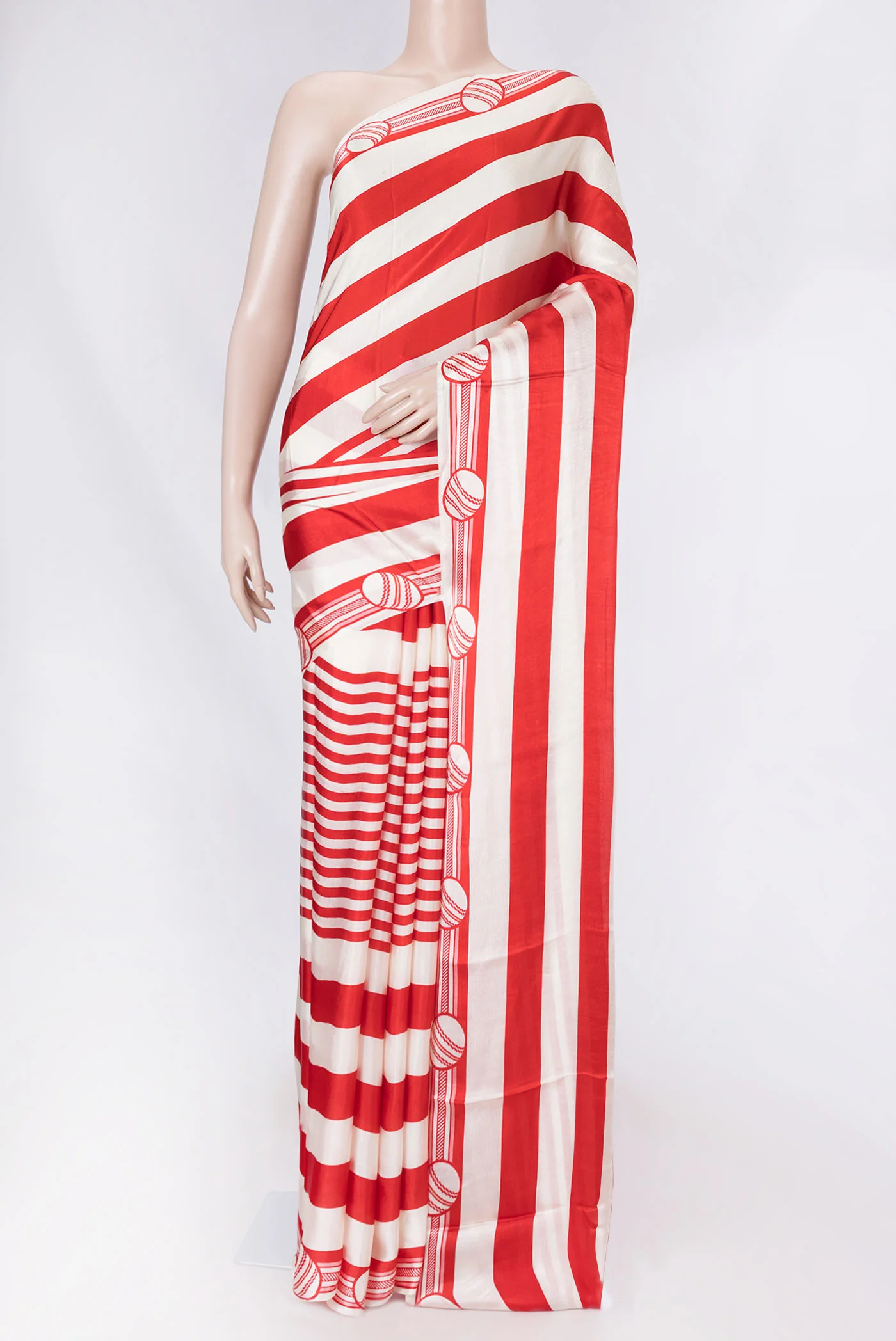 Red Dual Tone Mysore Crepe Saree