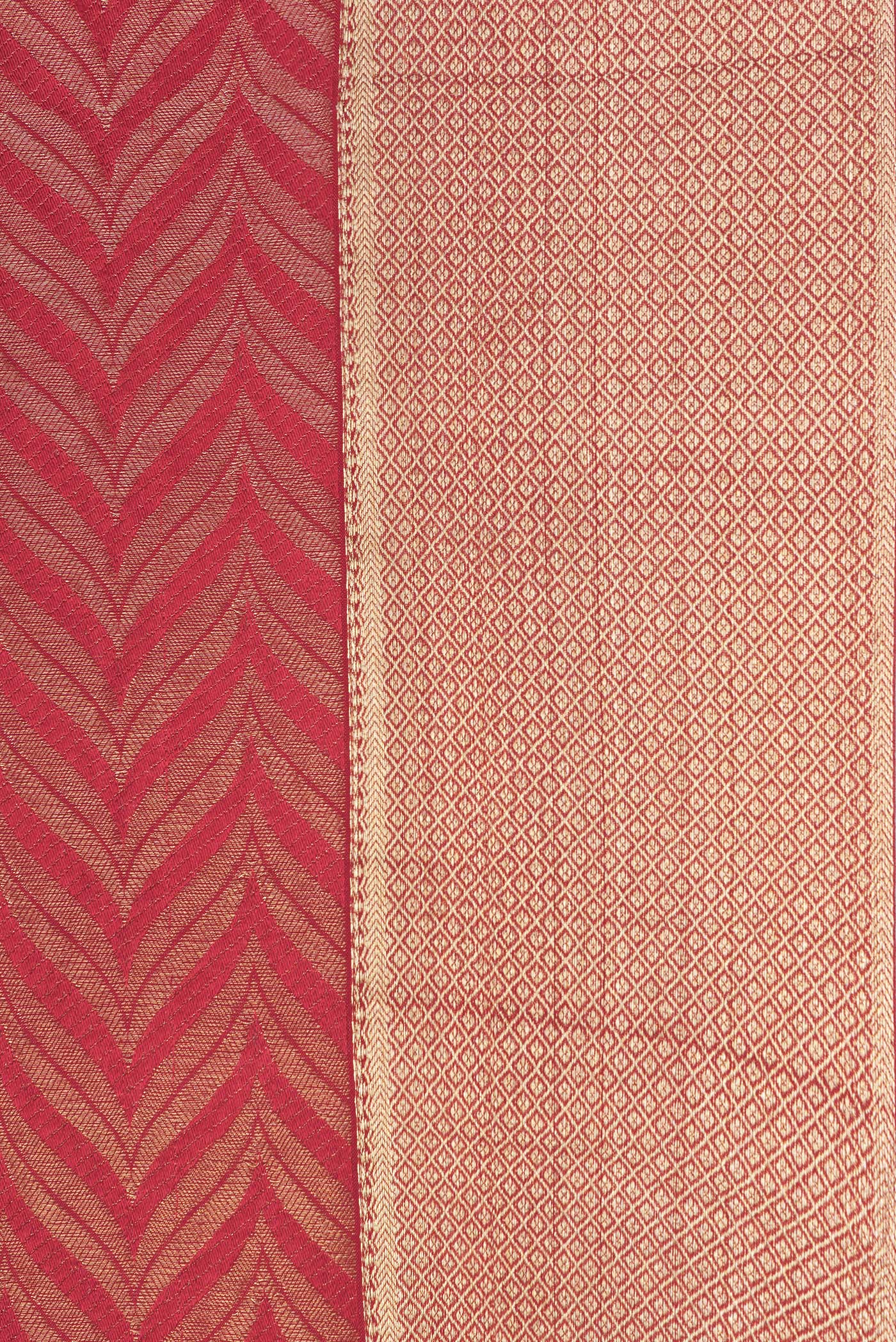 Red Mysore Crepe Saree - Image 3