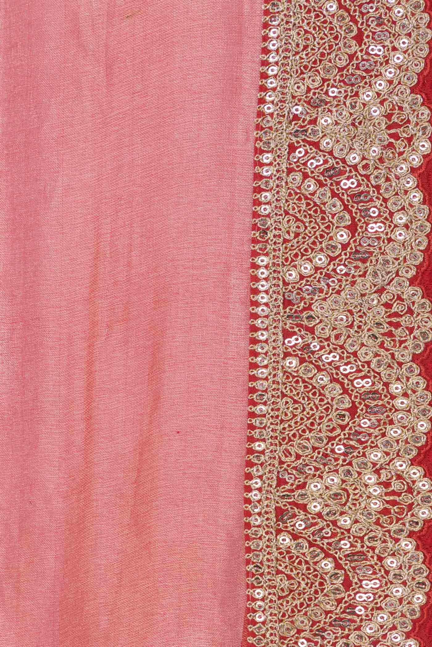 Red Dual Tone Organza Silk Saree - Image 3