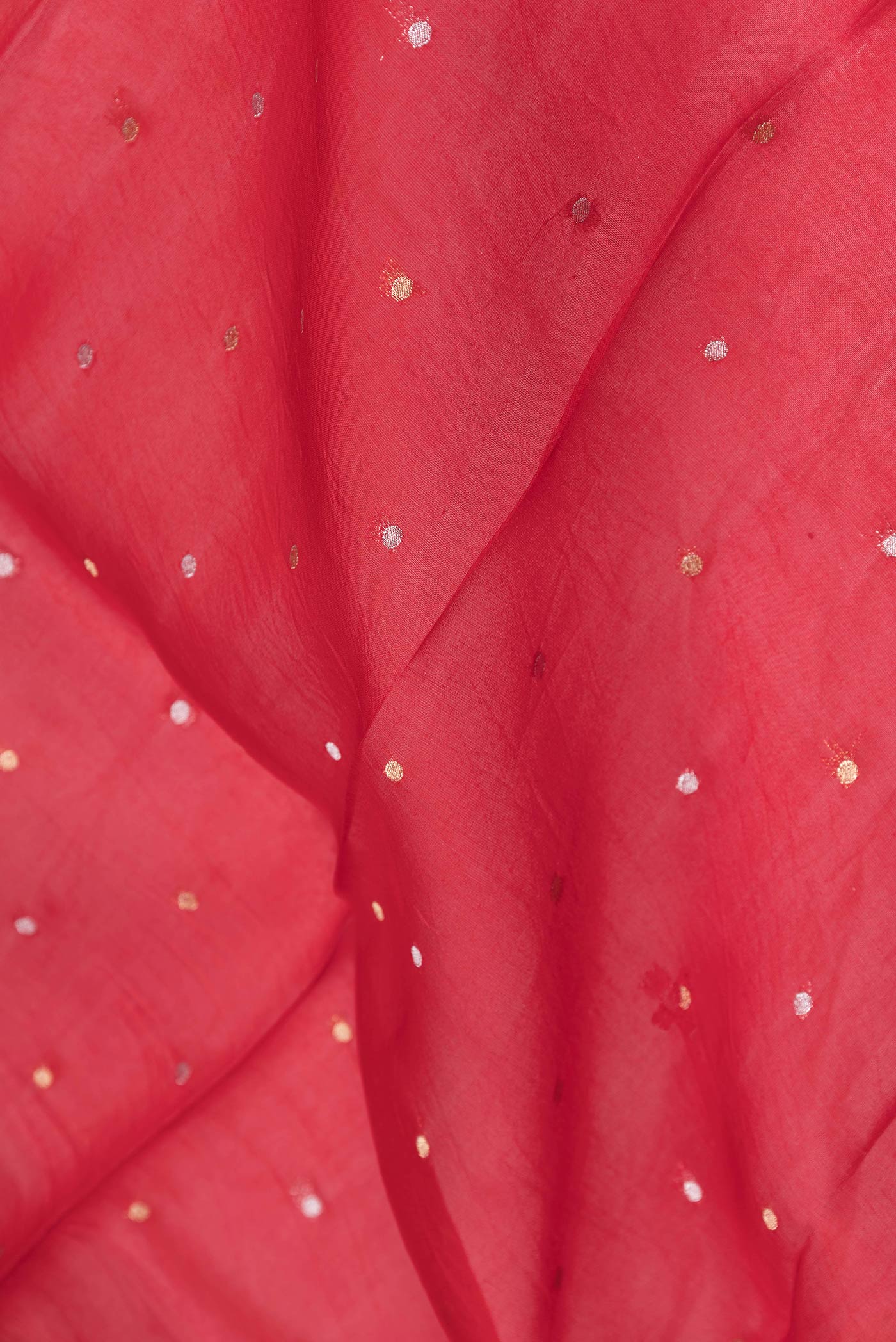 Red Organza Silk Saree - Image 2