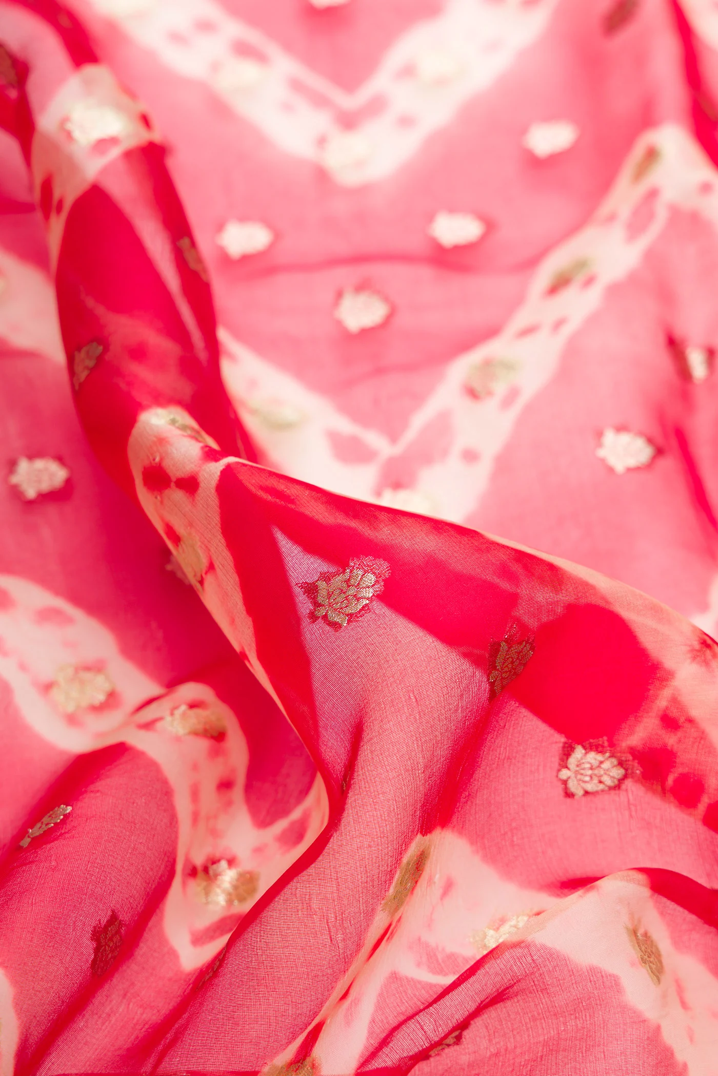 Red Organza Silk Saree - Image 2