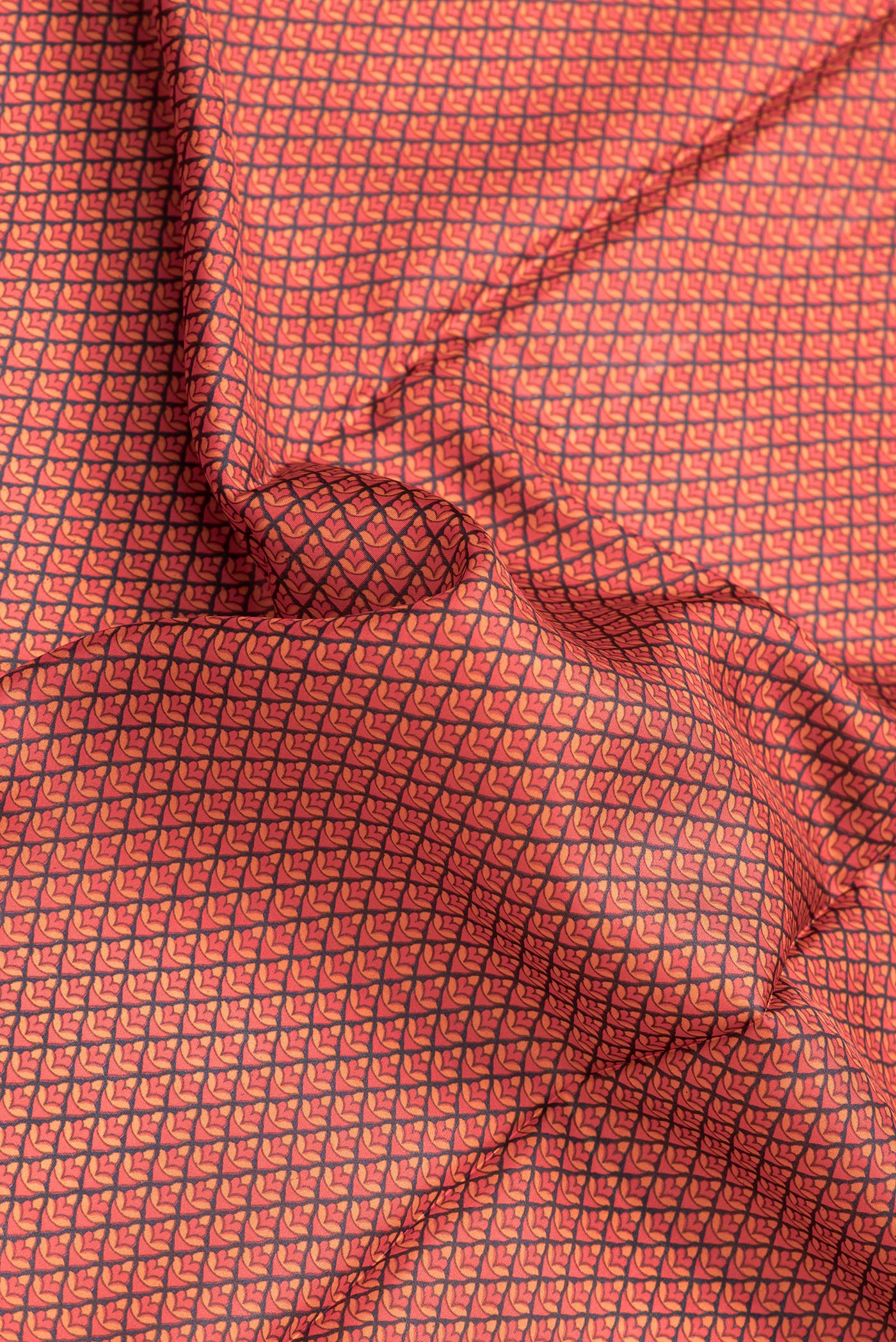 Red Printed Silk Saree - Image 2