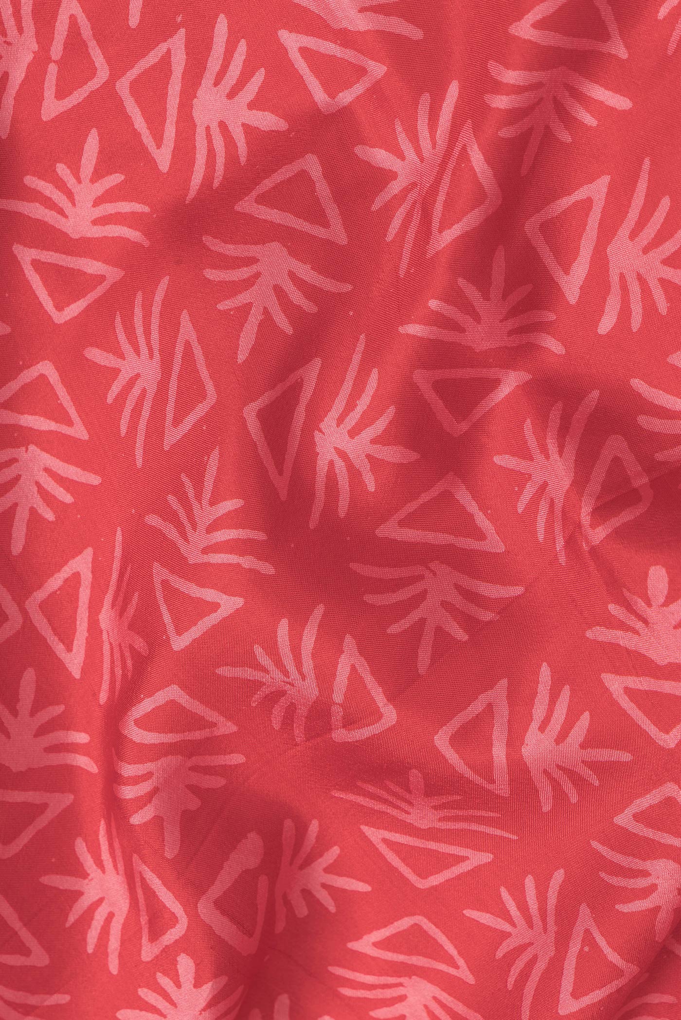 Red Printed Silk Saree - Image 2