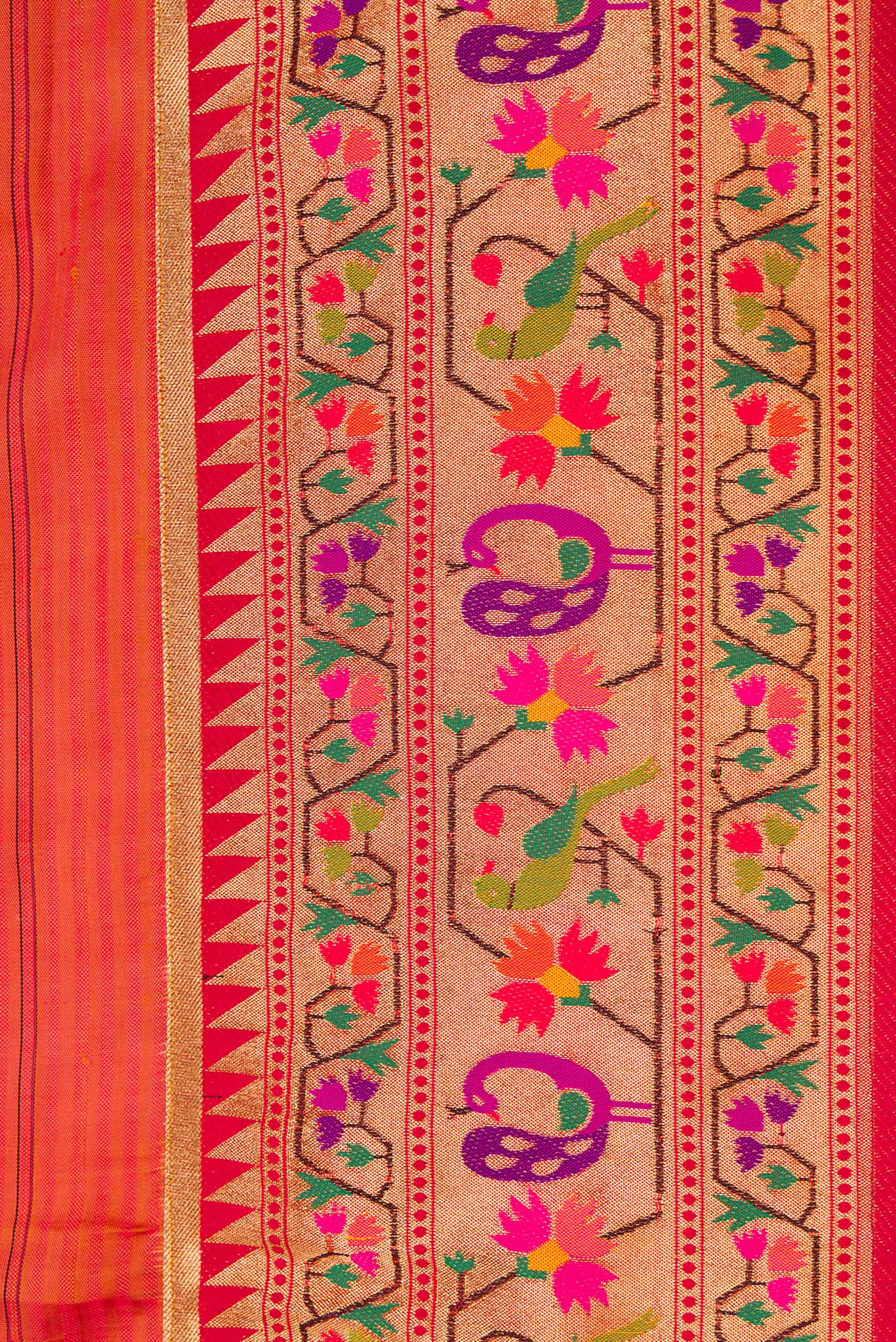 Red Dual Tone Rajkot Patola Silk Saree - Image 3