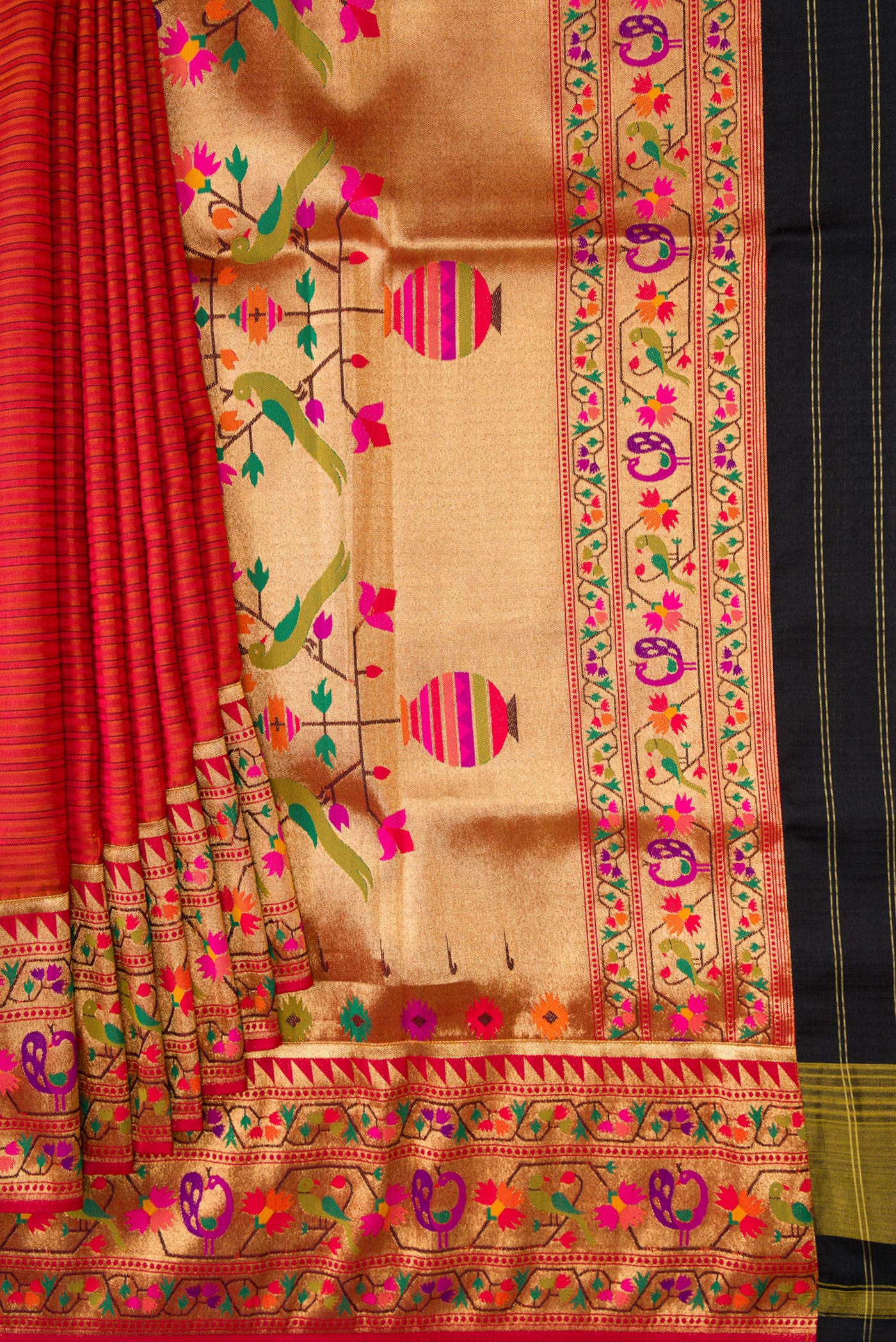 Red Dual Tone Rajkot Patola Silk Saree - Image 4