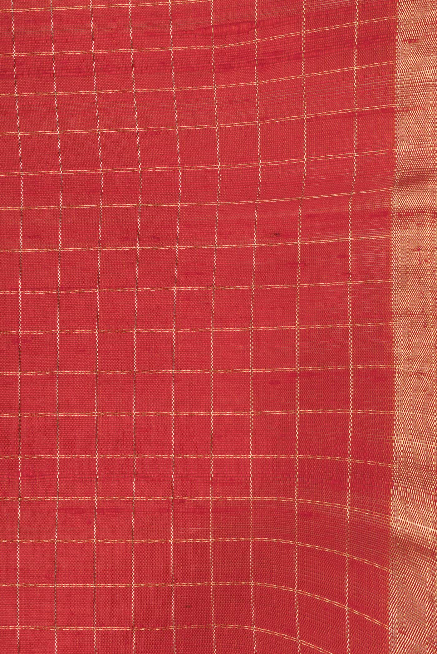 Red Raw Silk Saree - Image 3