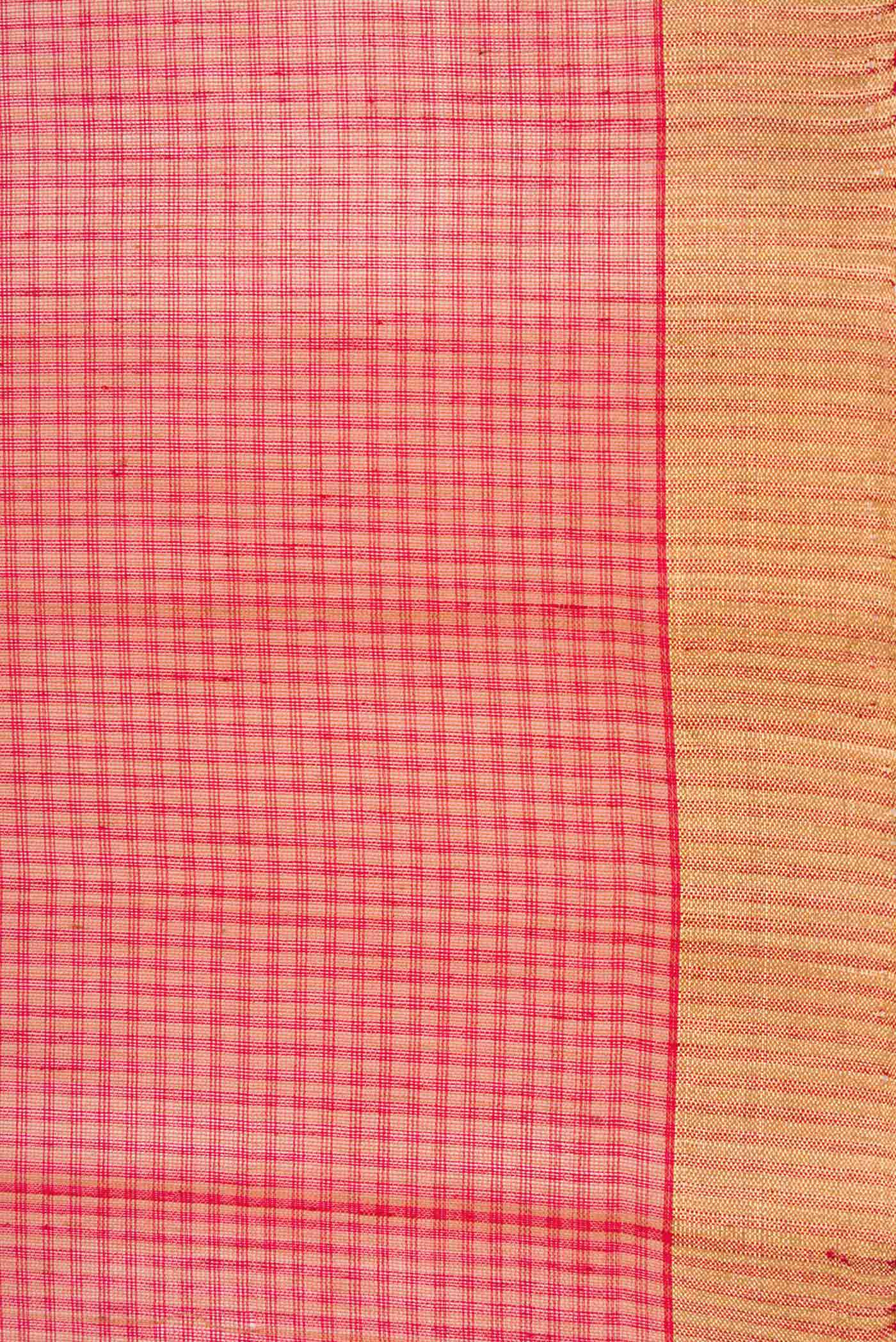 Red Dual Tone Silk Cotton Saree - Image 3