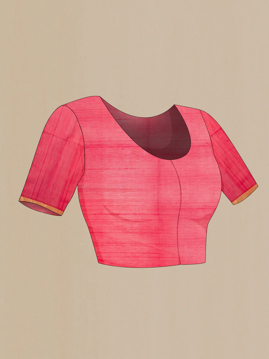 Red Dual Tone Silk Cotton Saree - Image 4