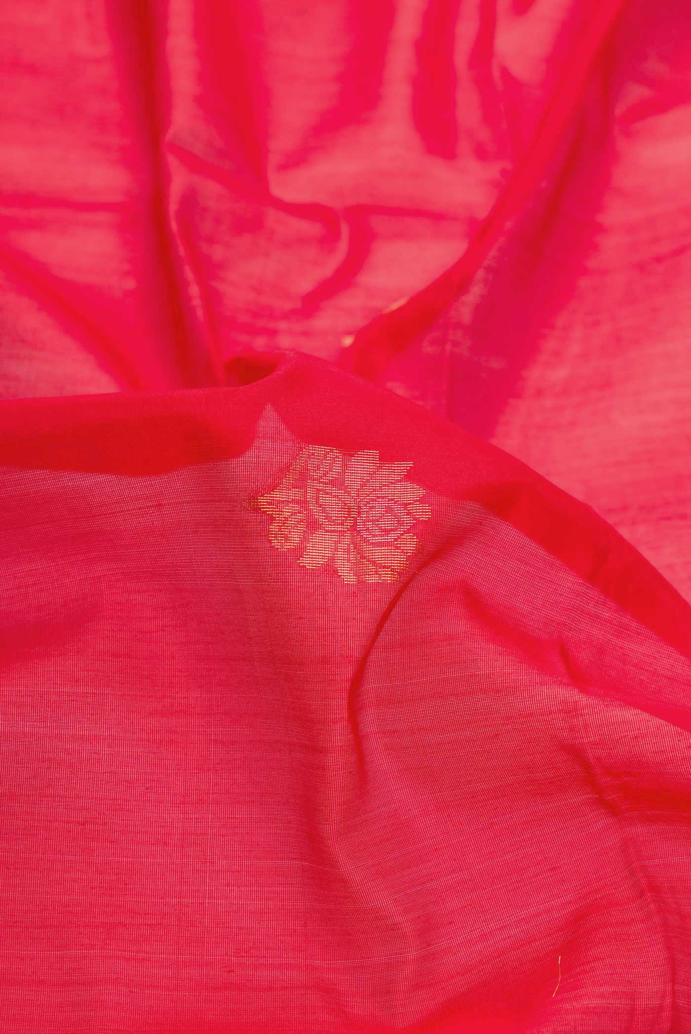 Red Dual Tone Silk Cotton Saree - Image 2