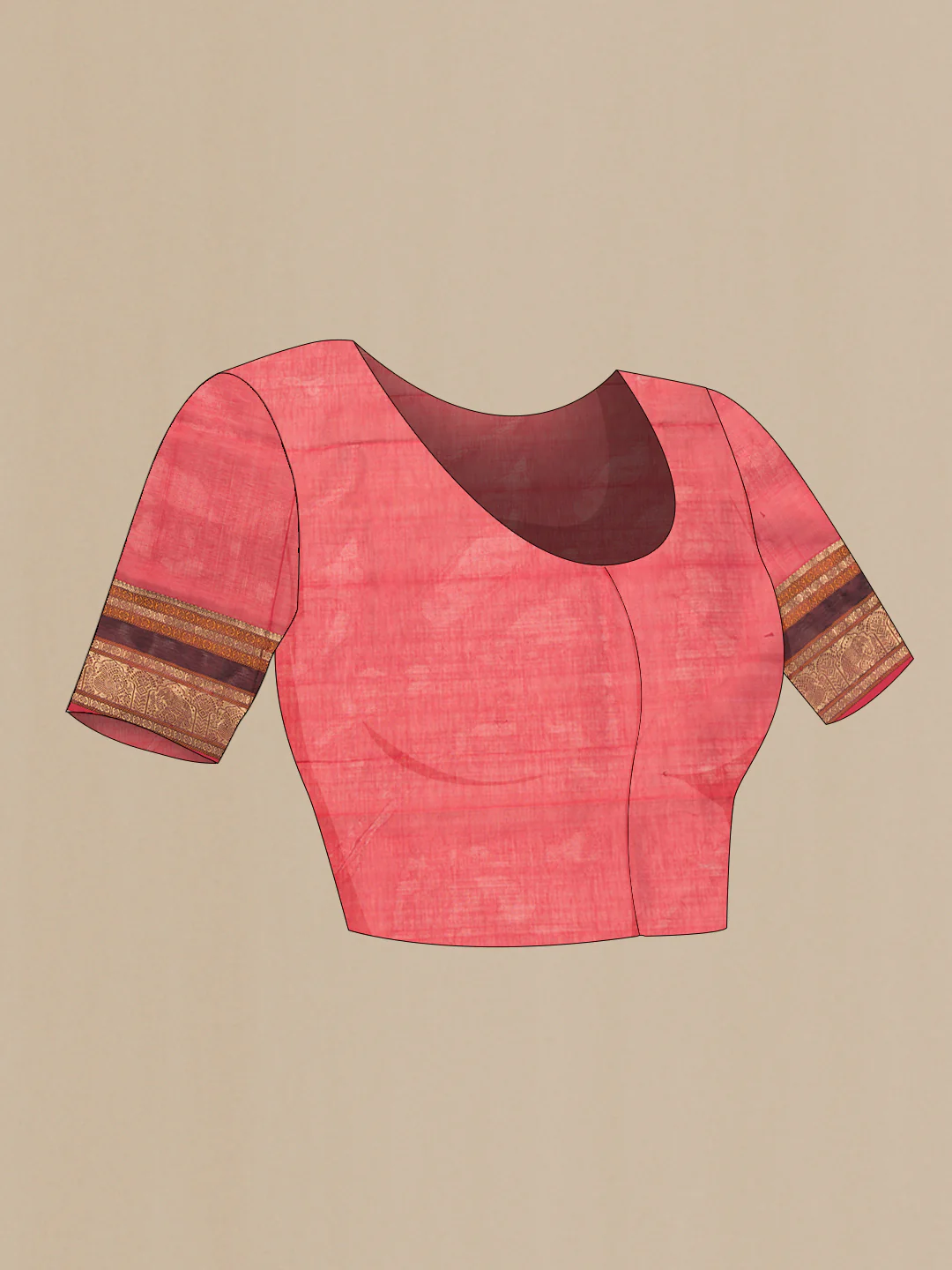 Red Silk Cotton Saree - Image 4