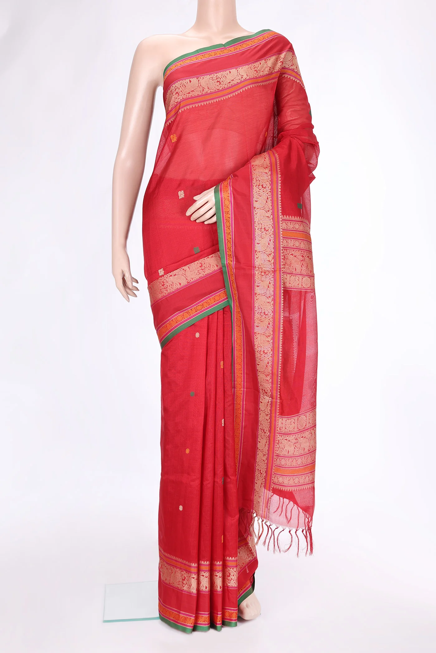 Red Silk Cotton Saree