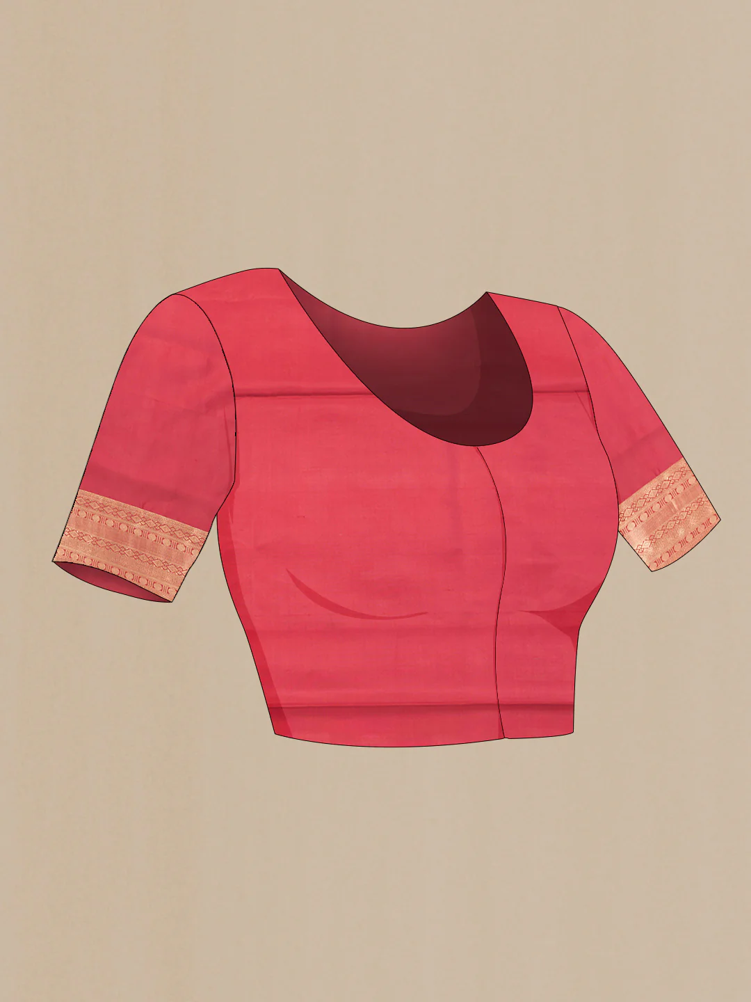 Red Soft Silk Saree - Image 4