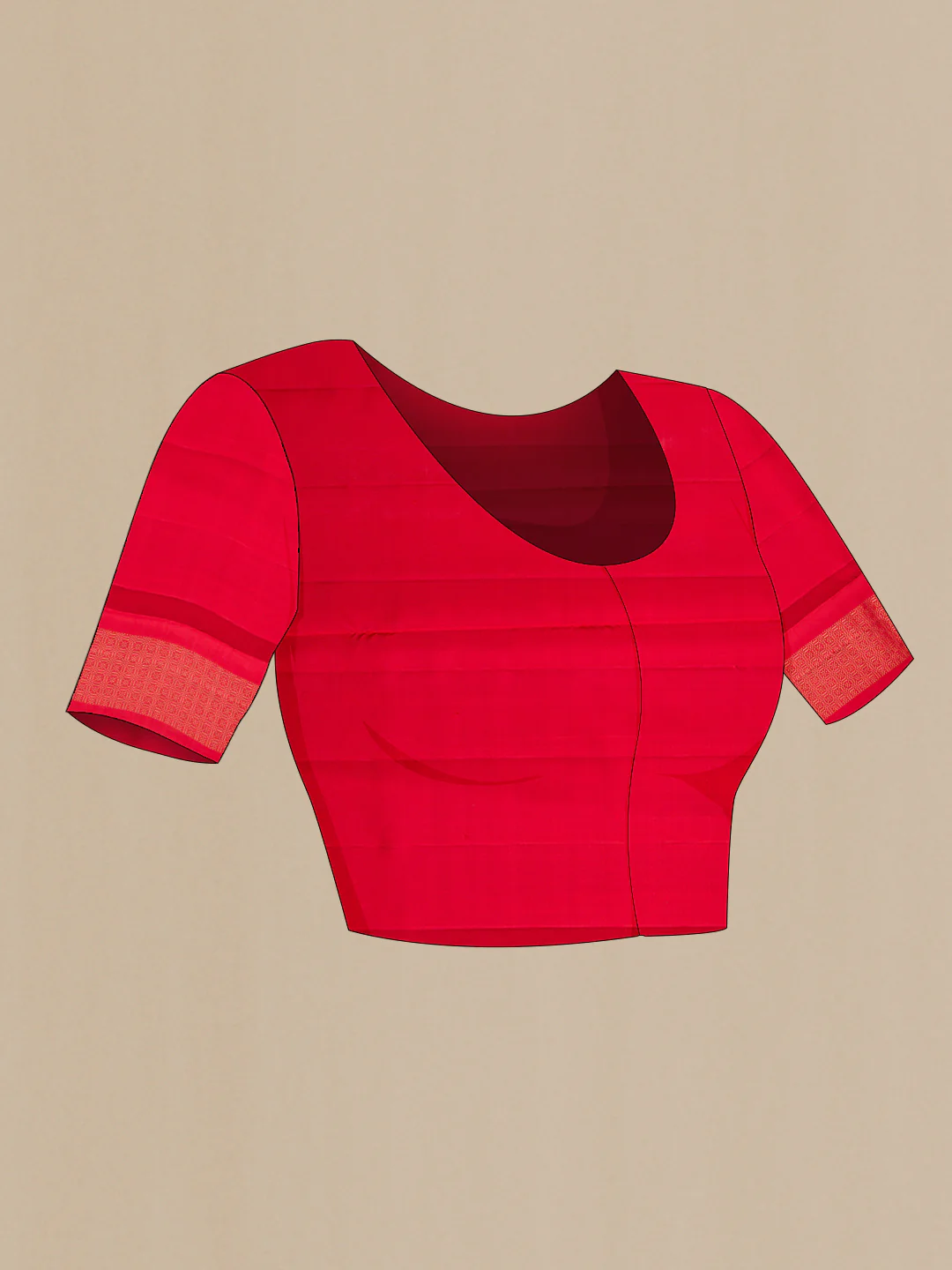 Red Soft Silk Saree - Image 5