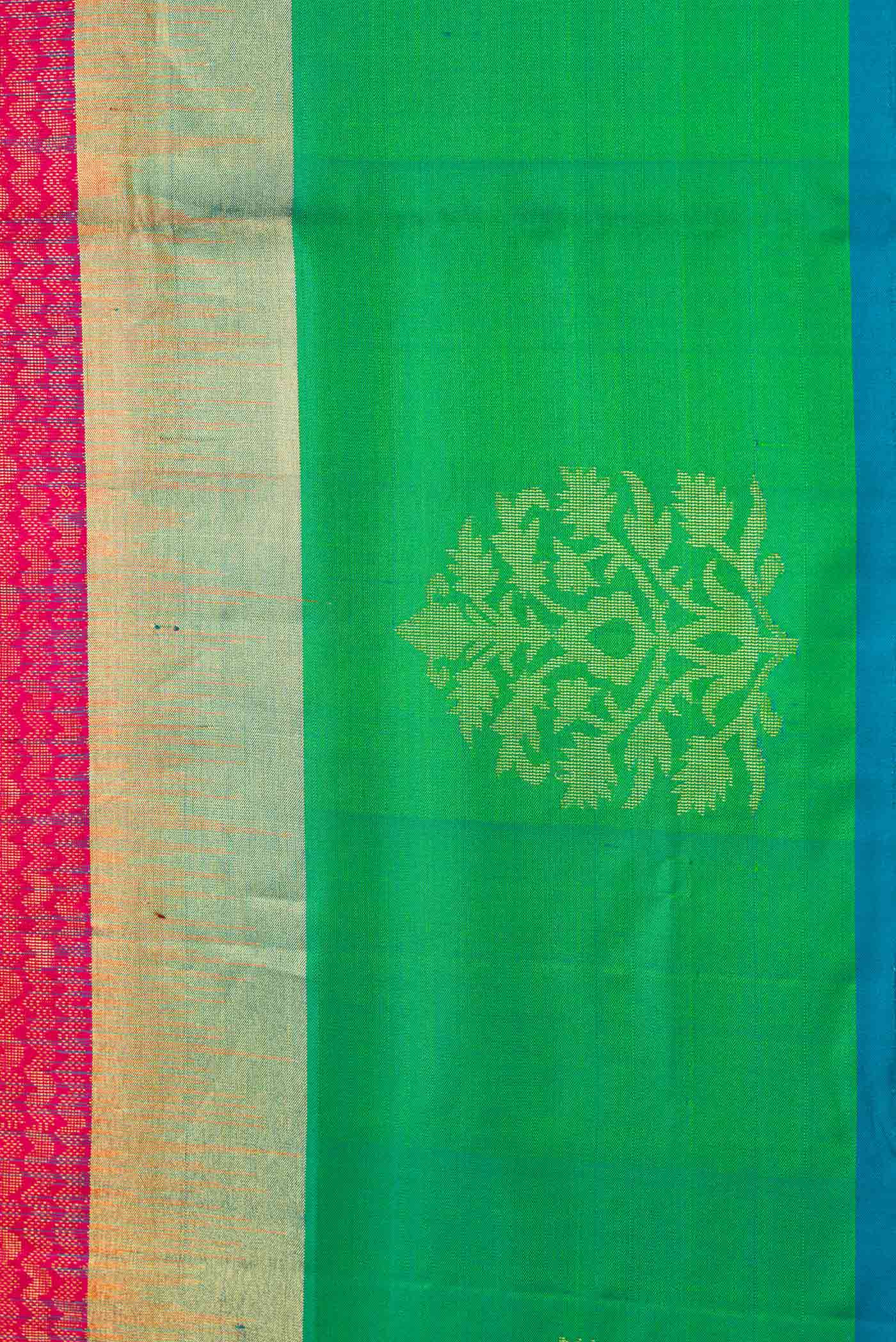 Red Dual Tone Soft Silk Saree - Image 3