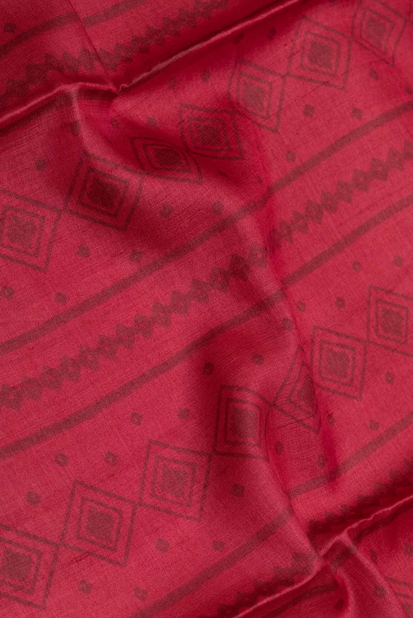 Red Dual Tone Tussar Saree - Image 2