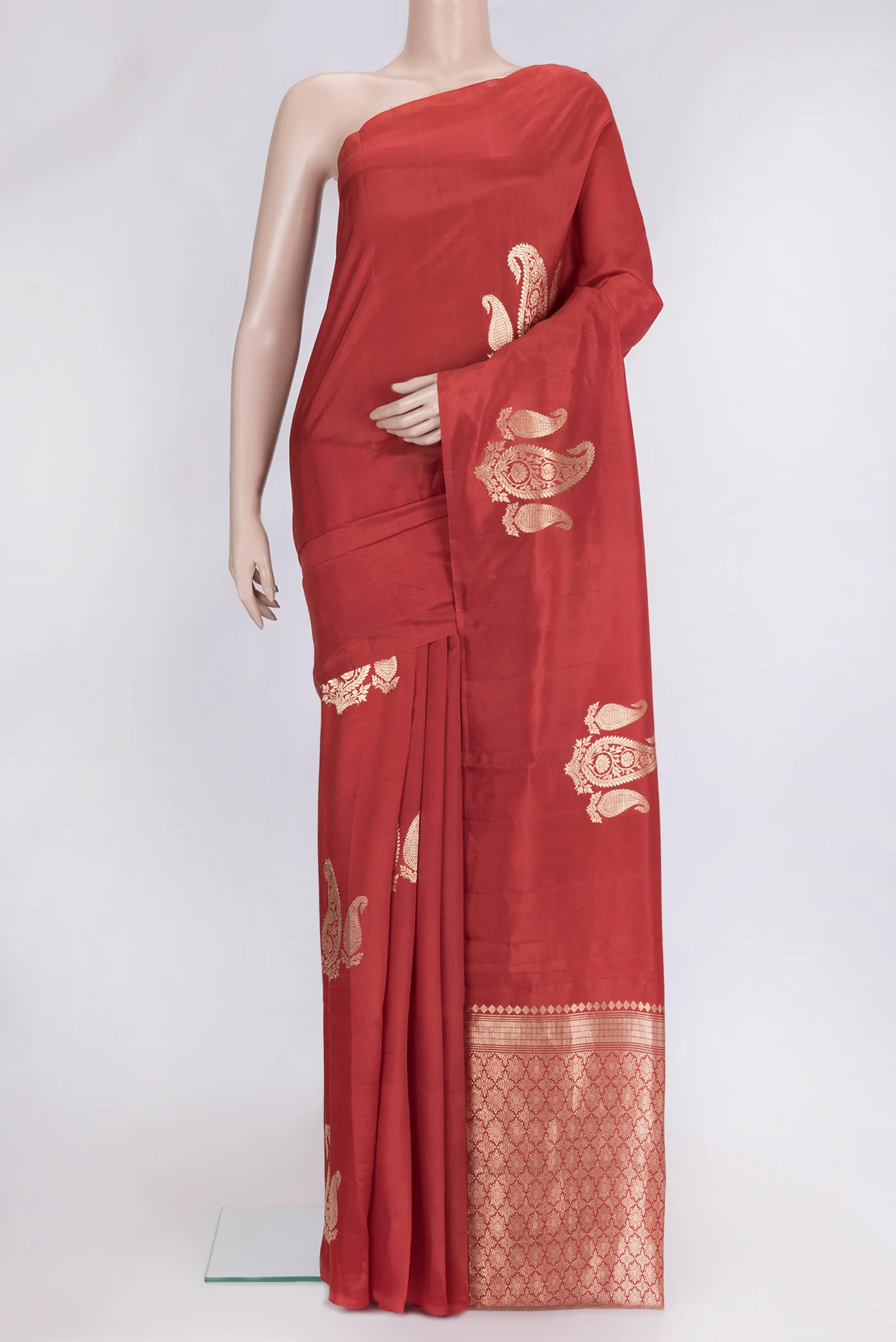 Red Banarasi Katan Silk Saree