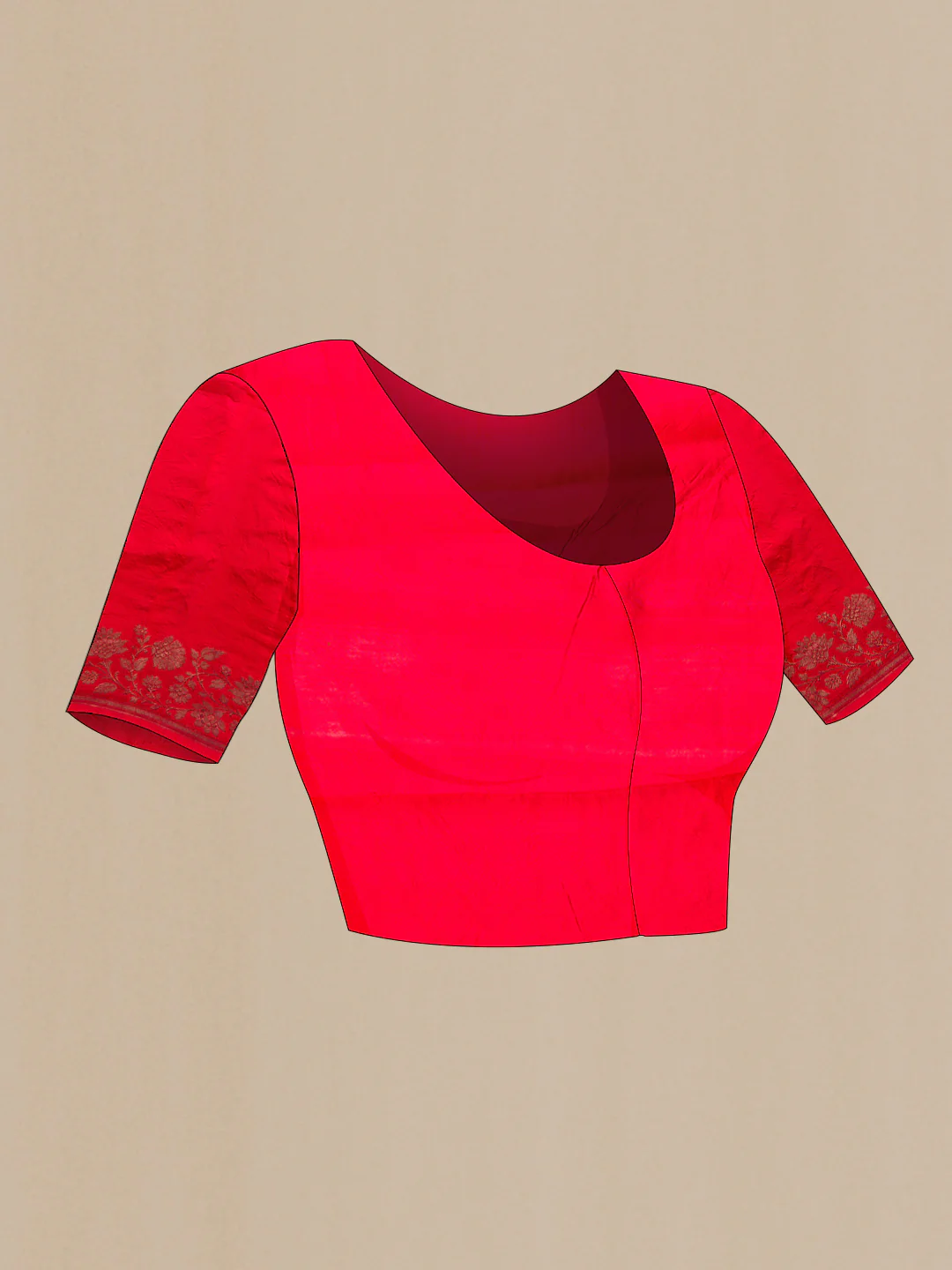 Red Banarasi Katan Silk Saree - Image 4