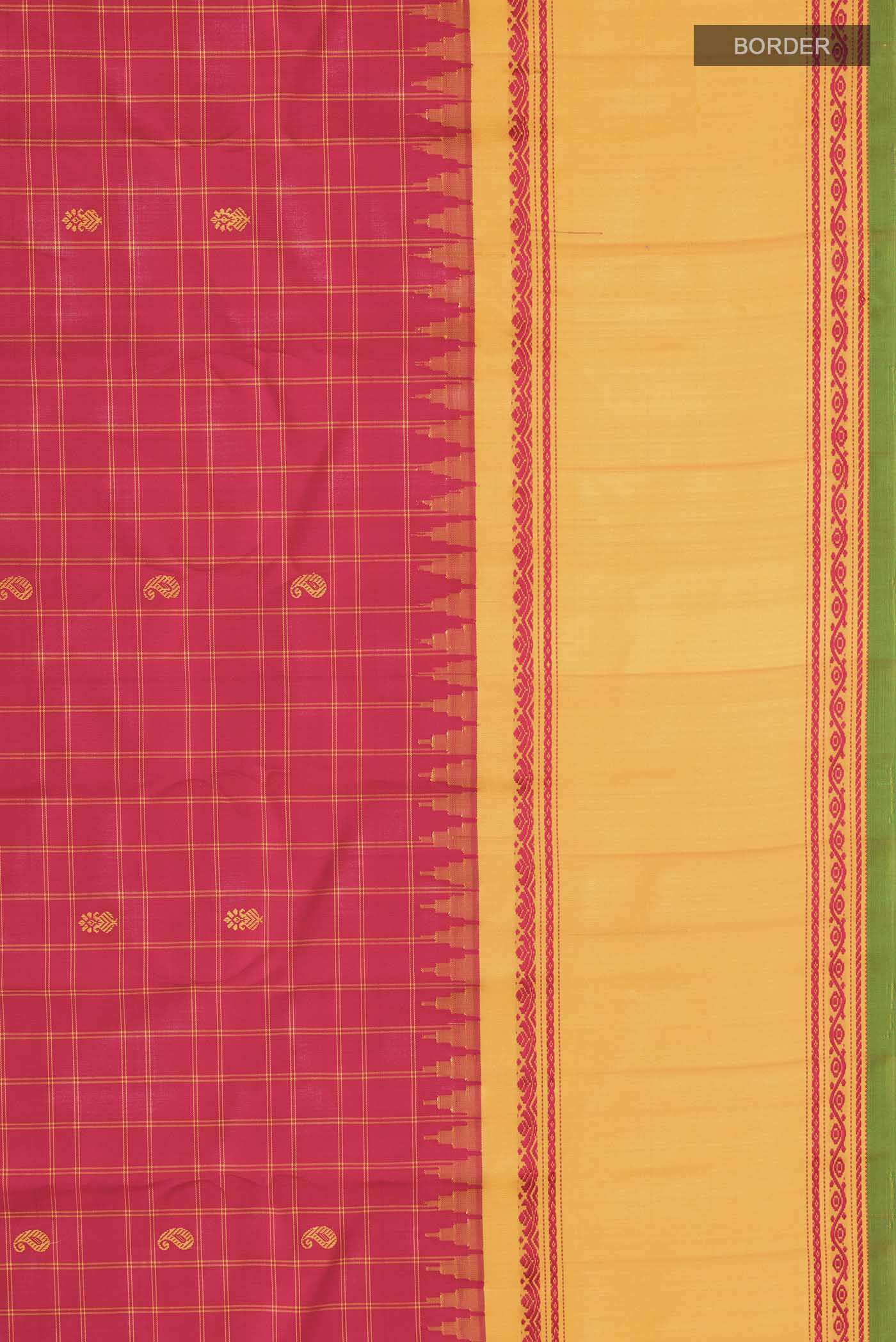 Red Gadwal Silk Saree - Image 3