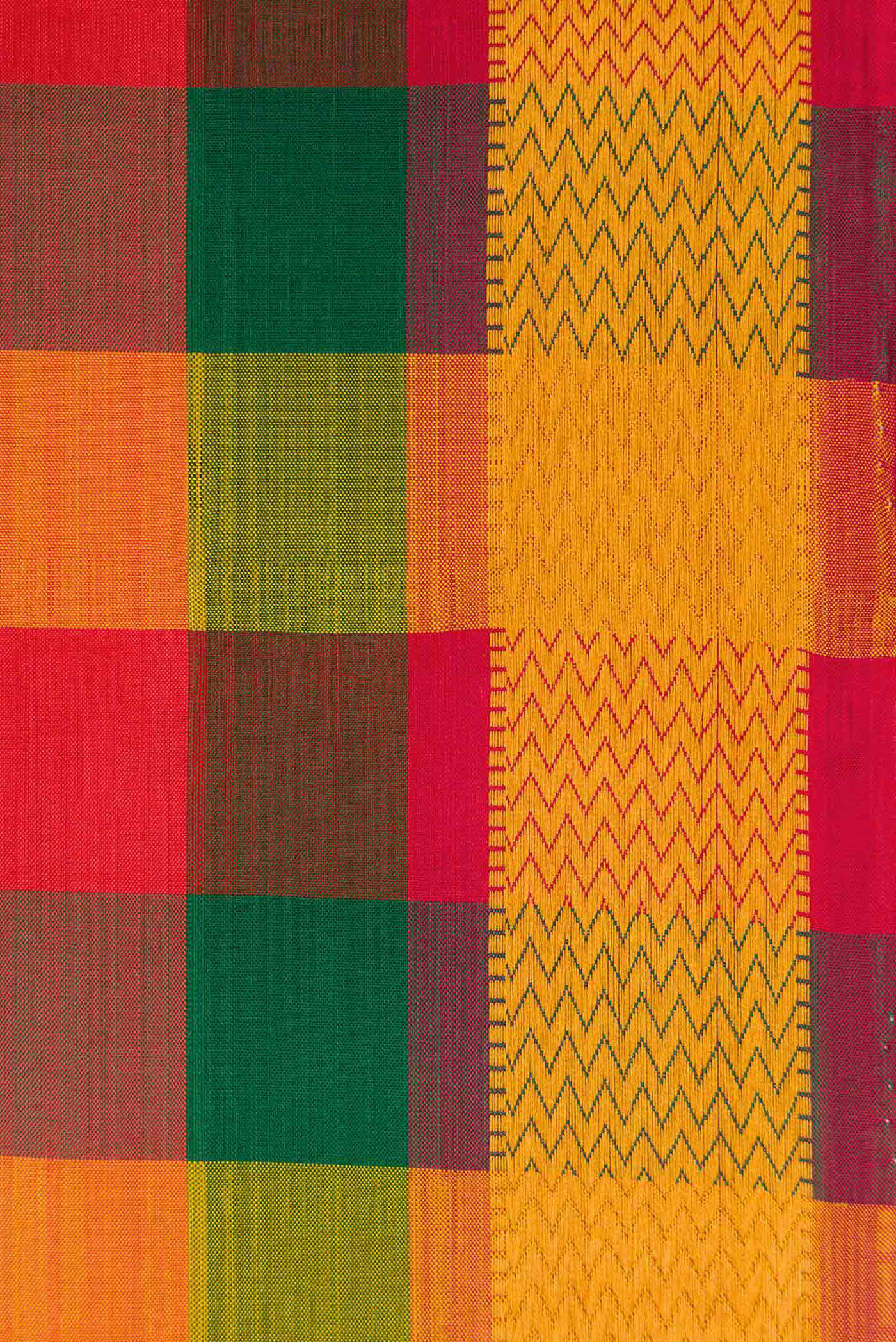 Multi Color Kanchipuram Silk Saree - Image 3