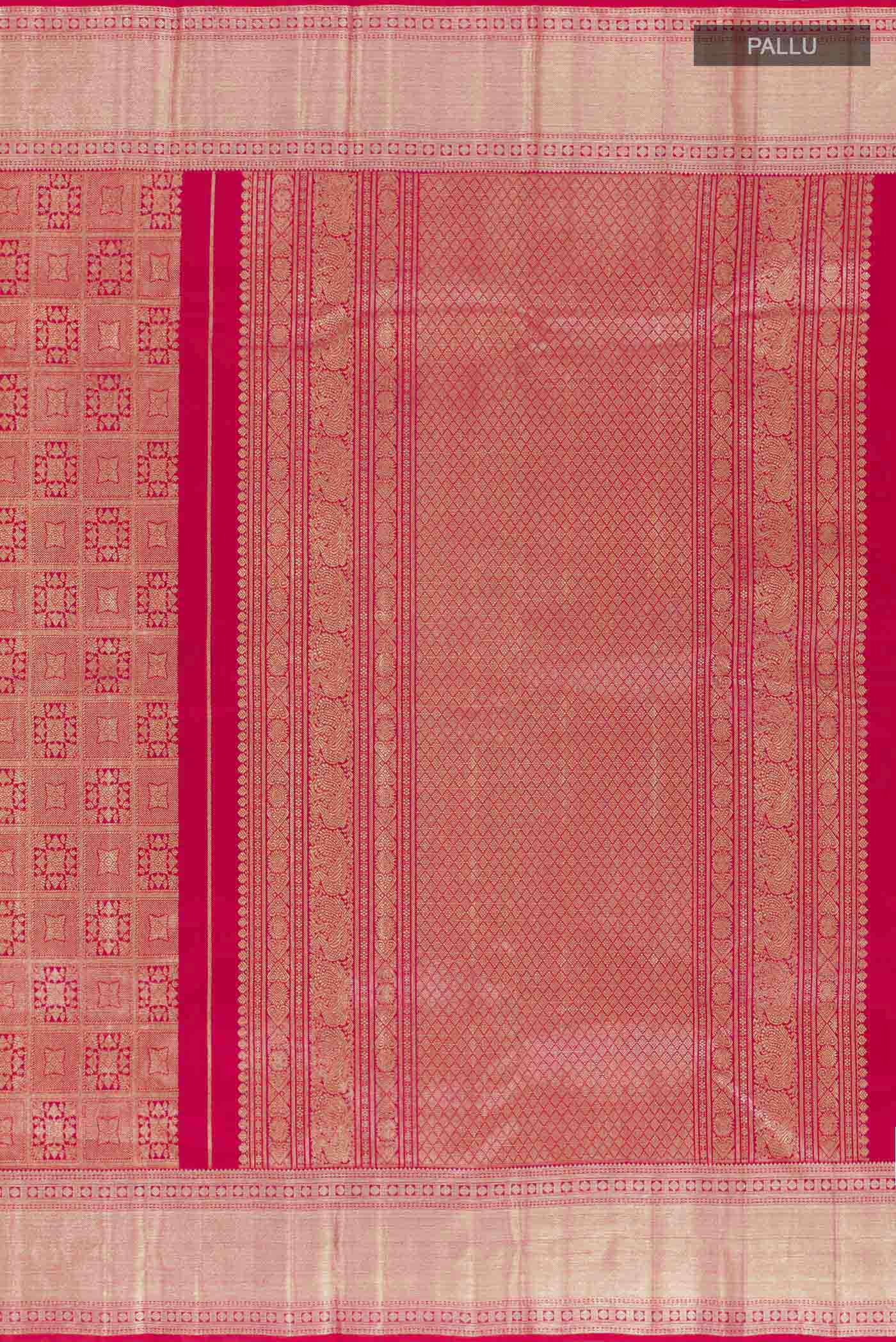 Red Kanchipuram Silk Saree - Image 7